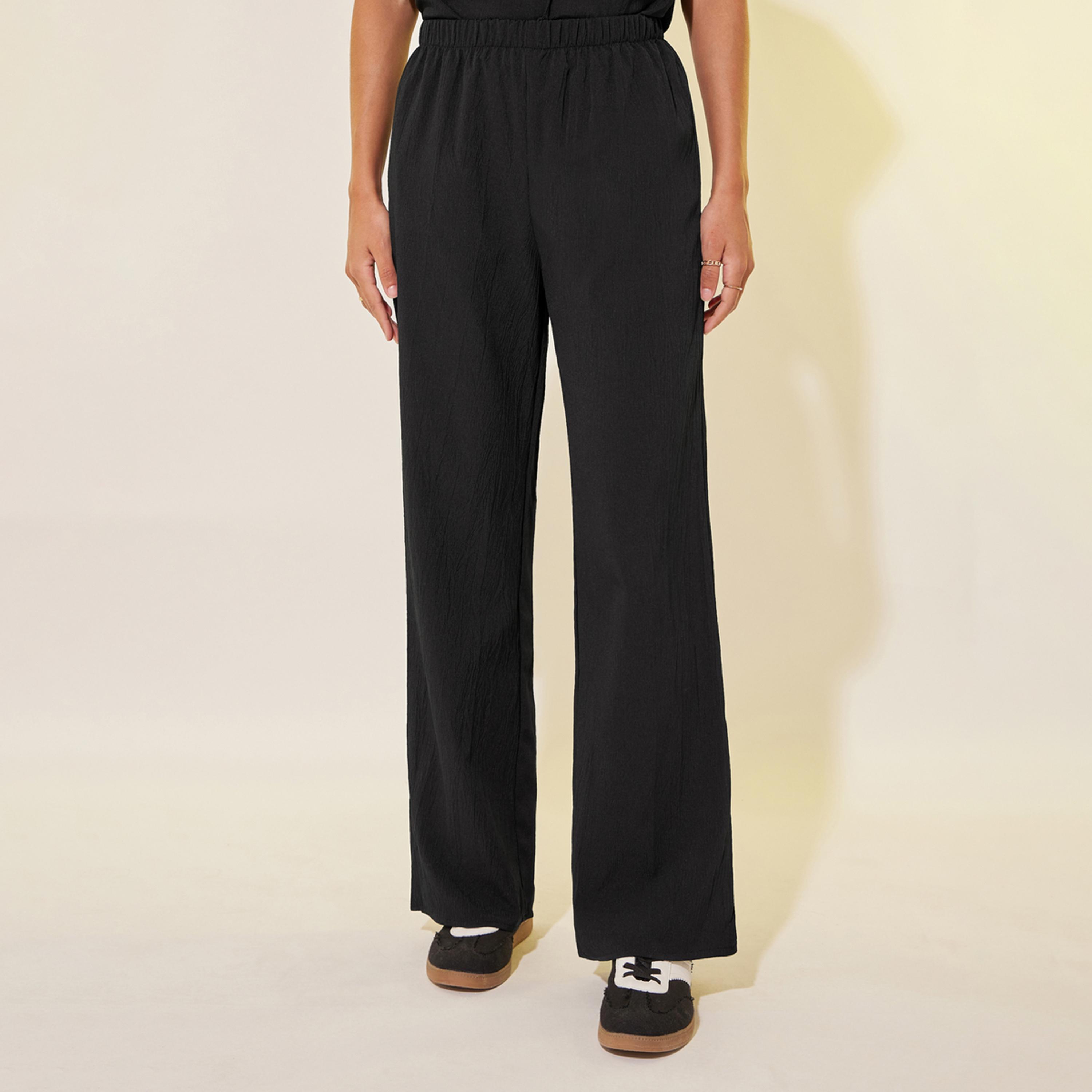 ستايلي - طقم قميص مريح بأكمام قصيرة مع بنطال-women-clothing-coordsets-image-3