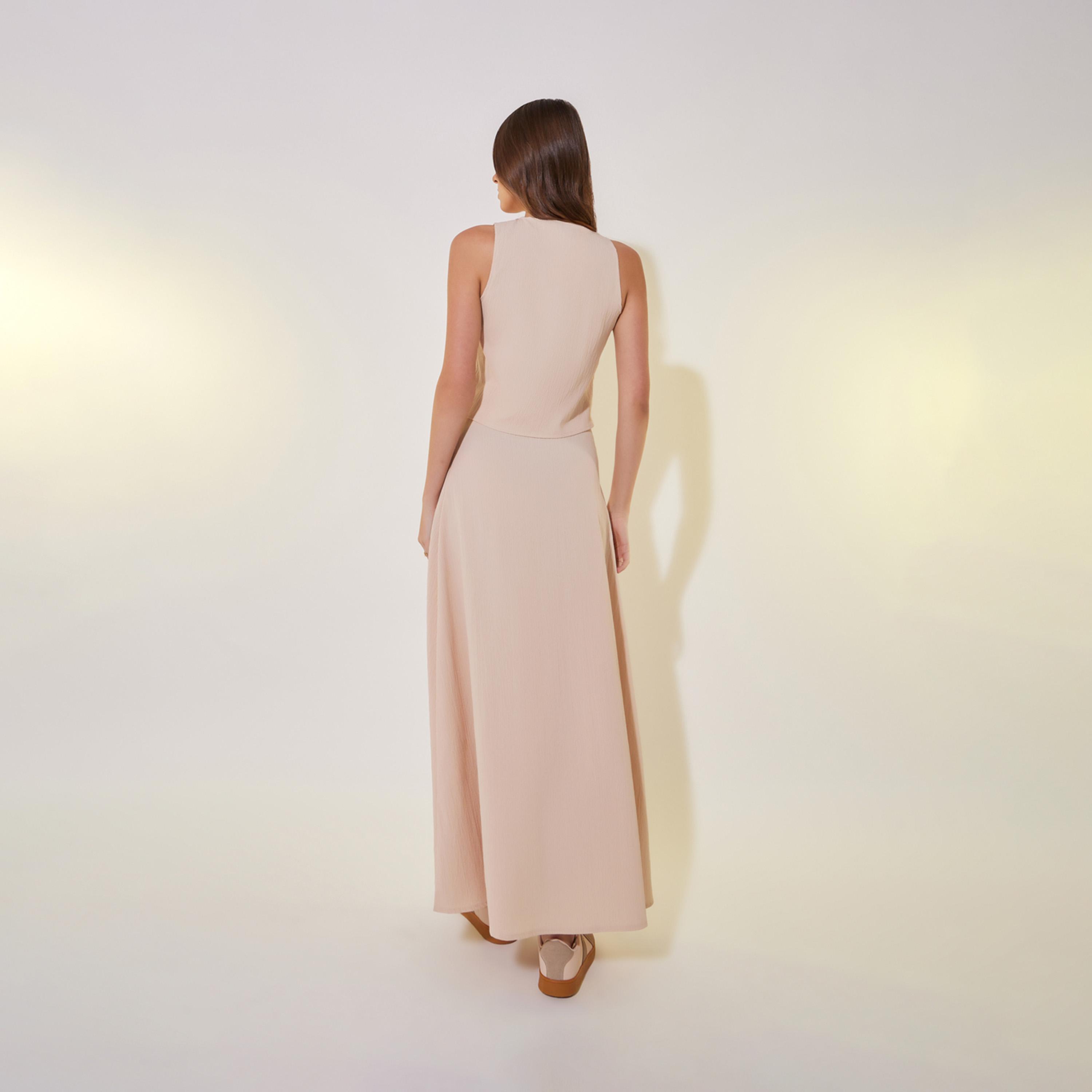 طقم منسق من تنورة مع جيليه سادة بأزرار-women-clothing-coordsets-image-5