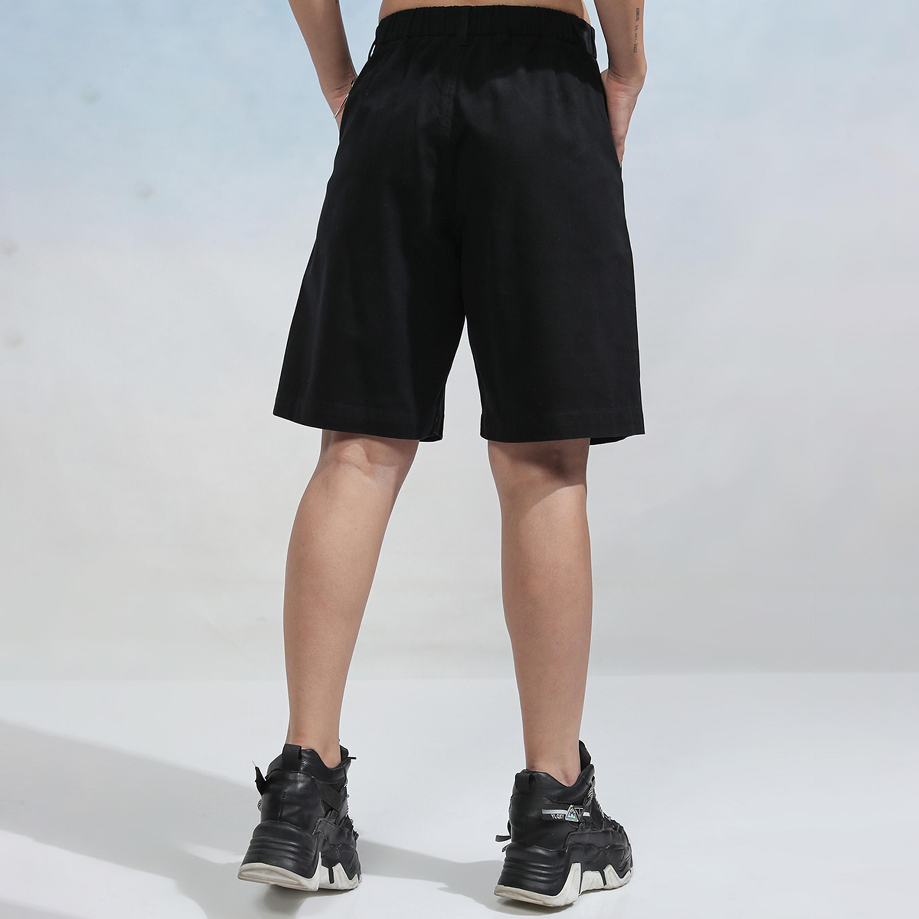 Tokyo Talkies X Styli Solid High Rise Chino Shorts-women-clothing-bottoms-shorts-image-5