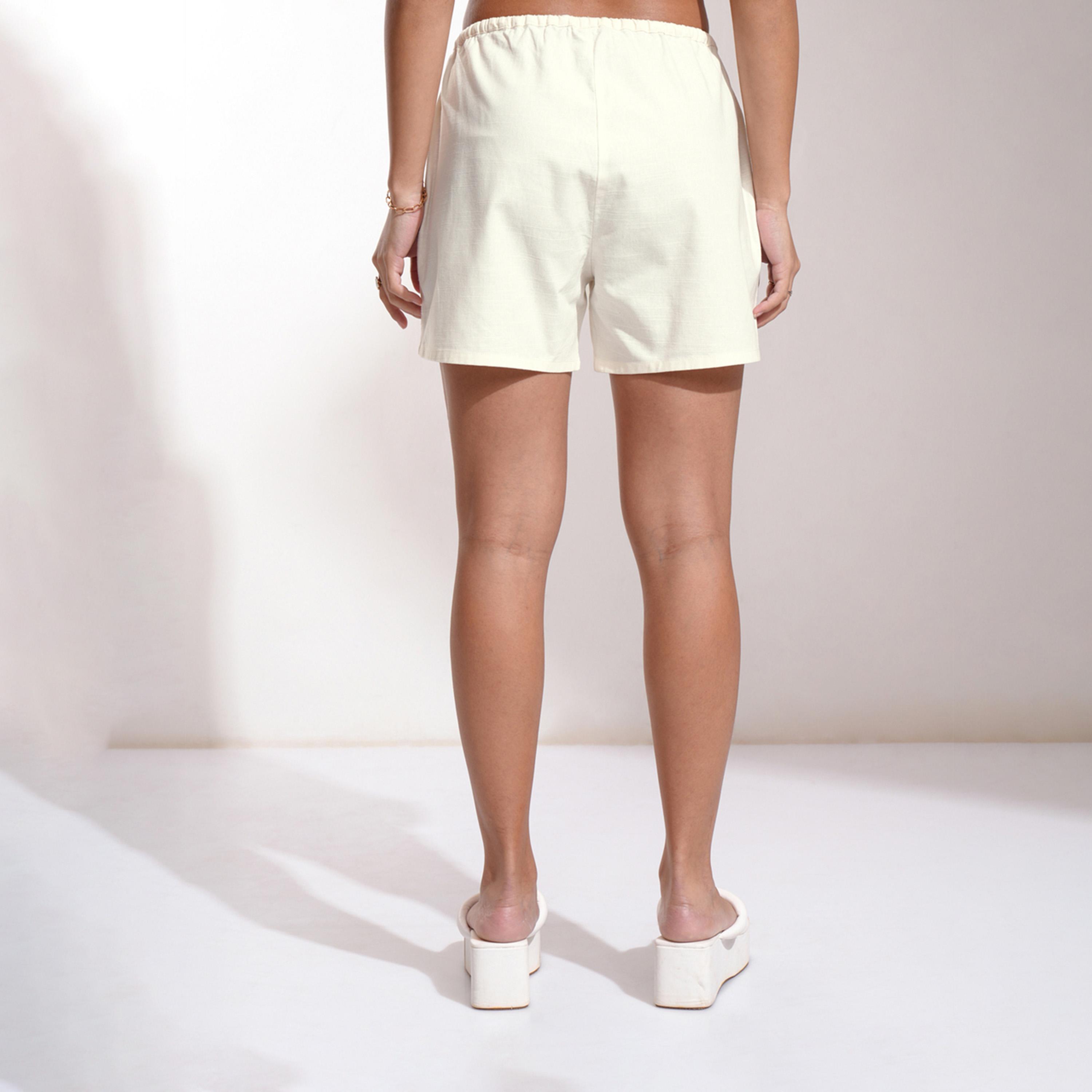 طوكيو توكيز × ستايلي - شورت بقصّة عادية من القطن مع رباط-women-clothing-bottoms-shorts-image-2