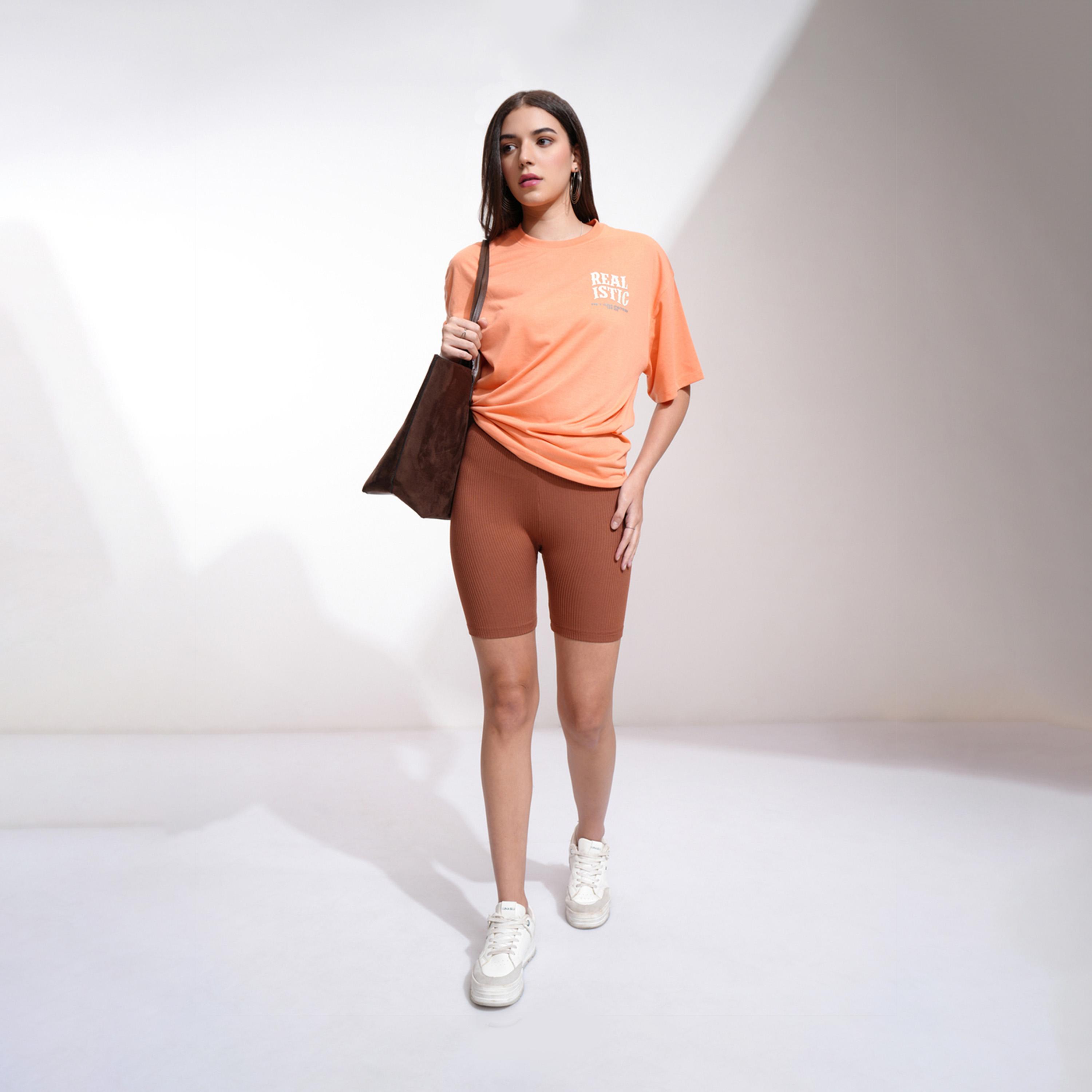 Tokyo Talkies X Styli Solid High Rise Slim Fit Shorts-women-clothing-bottoms-shorts-image-2