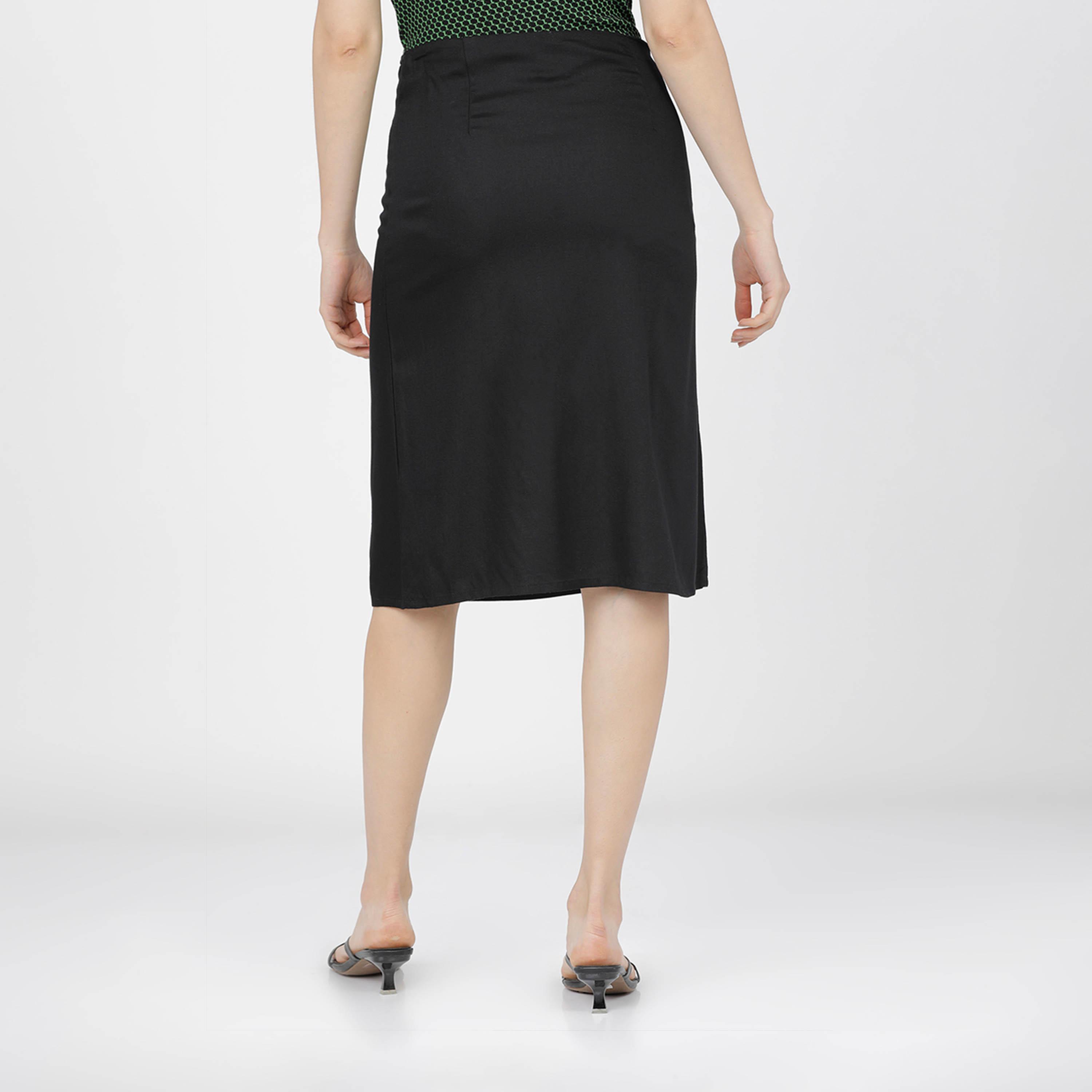 Tokyo Talkies X Styli Solid Wrap A-Line Skirts with Buttons Detail-women-clothing-bottoms-skirts-image-5