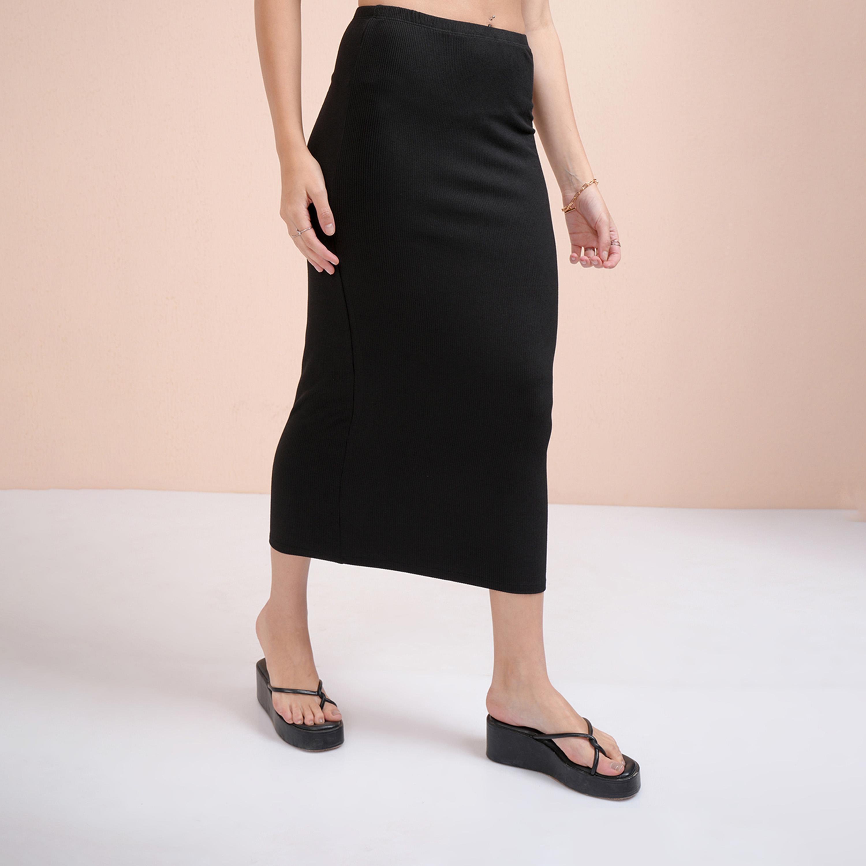 Tokyo Talkies X Styli Mid Rise Ribbed Bodycon Midi Skirt-women-clothing-bottoms-skirts-image-4