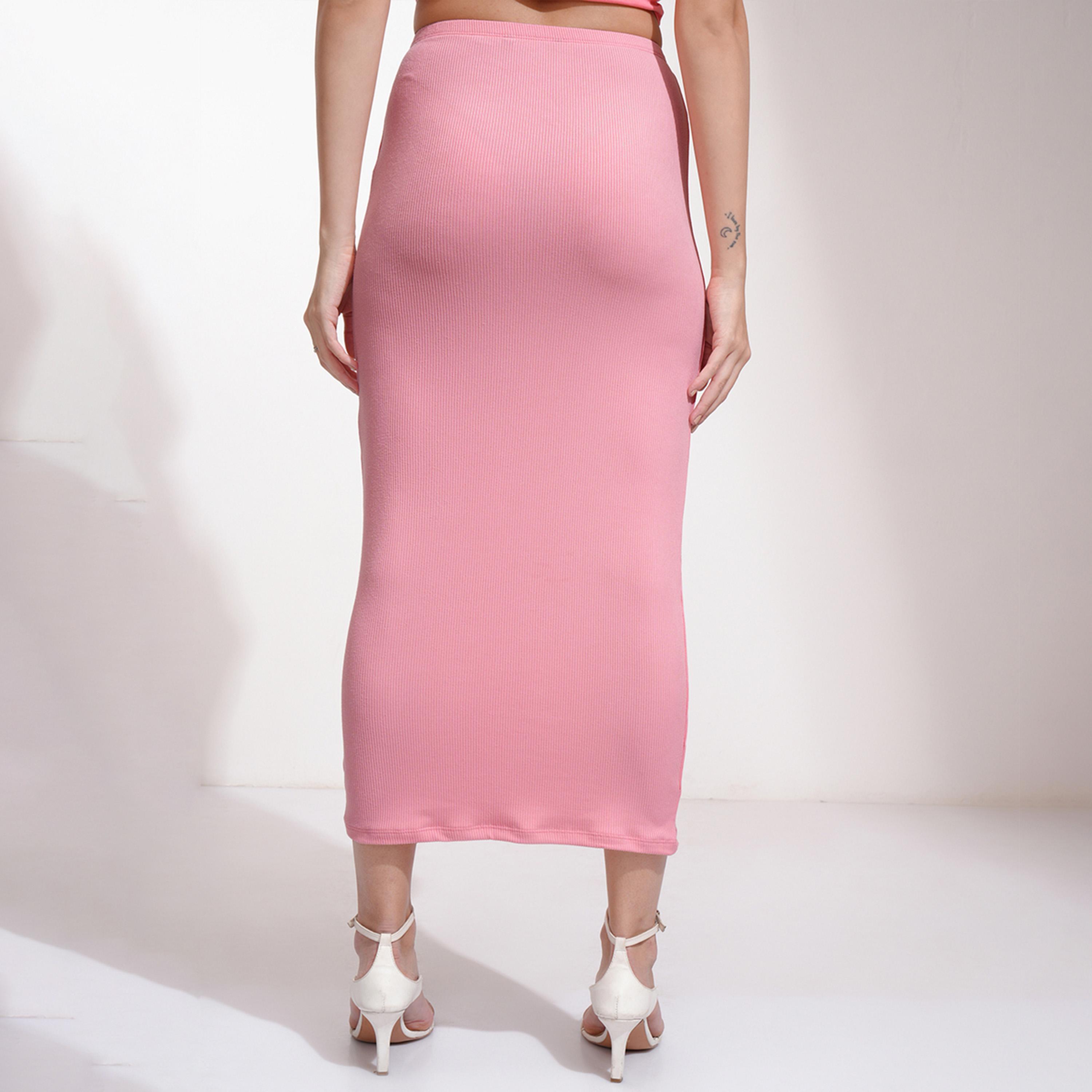 طوكيو توكيز ستايلي - تنورة متوسطة الارتفاع ذات تصميم ضيق ومضلع-women-clothing-bottoms-skirts-image-5