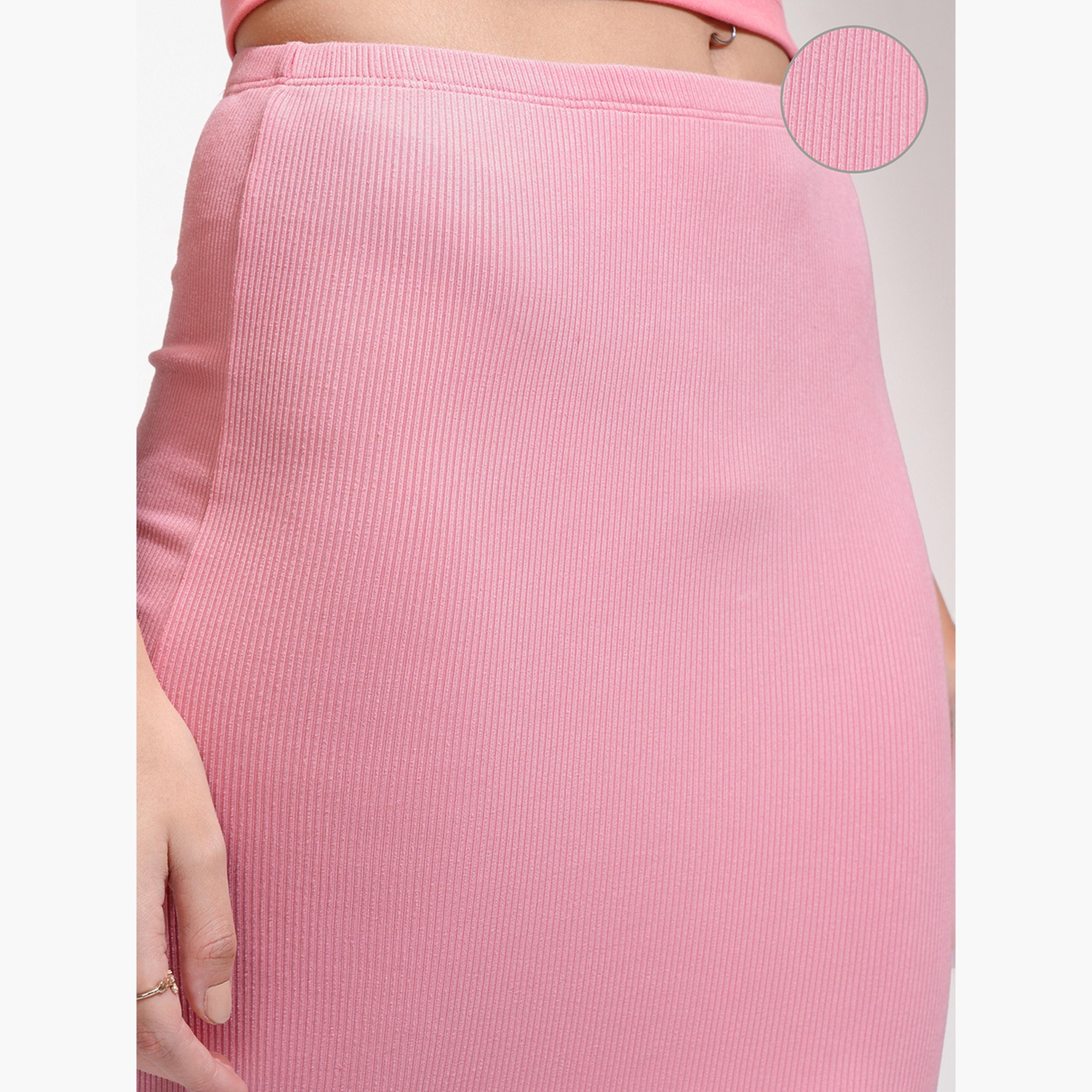 طوكيو توكيز ستايلي - تنورة متوسطة الارتفاع ذات تصميم ضيق ومضلع-women-clothing-bottoms-skirts-image-6