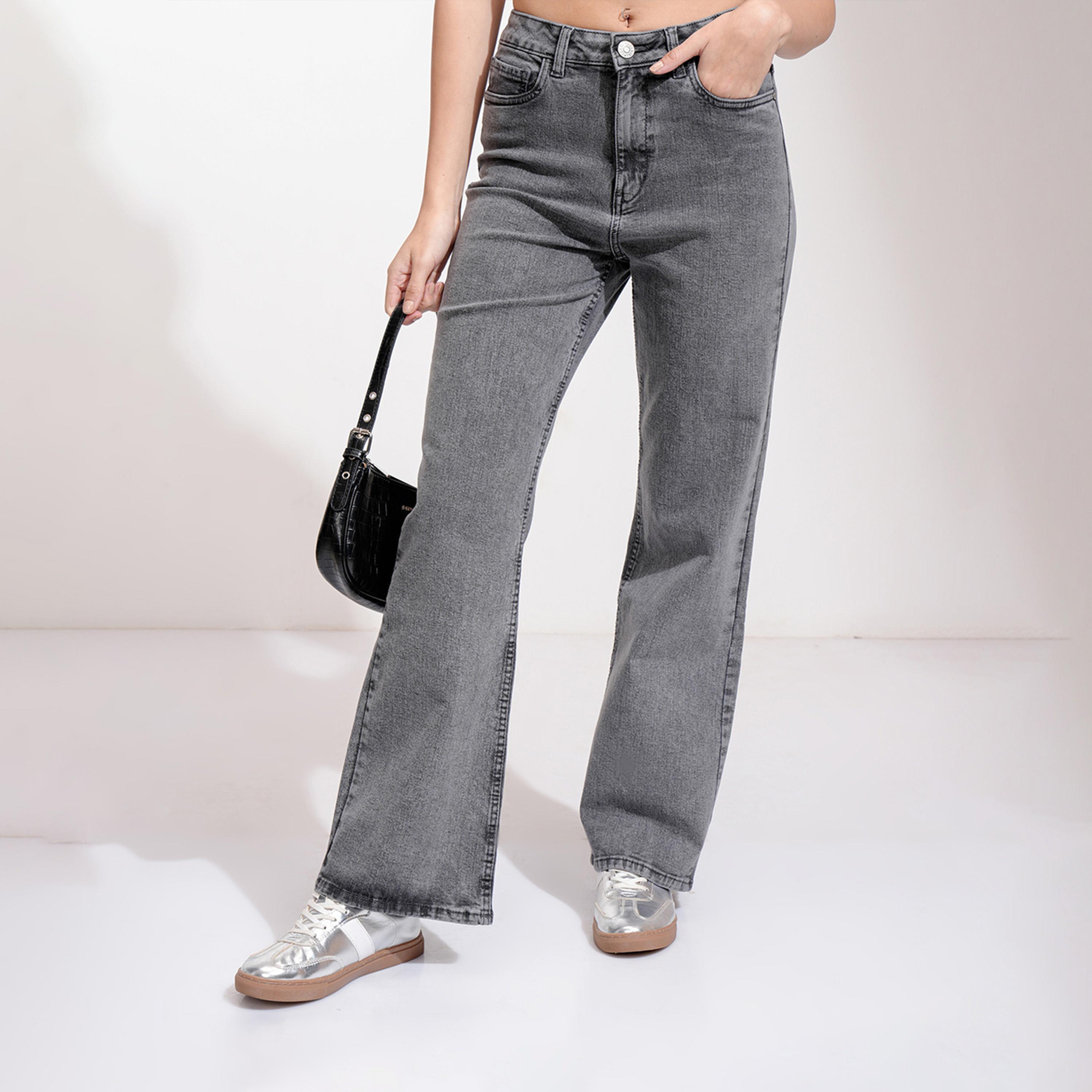 Tokyo Talkies X Styli Mid-Rise Flared Stretchable Faded Jeans-women-clothing-bottoms-jeans-image-1