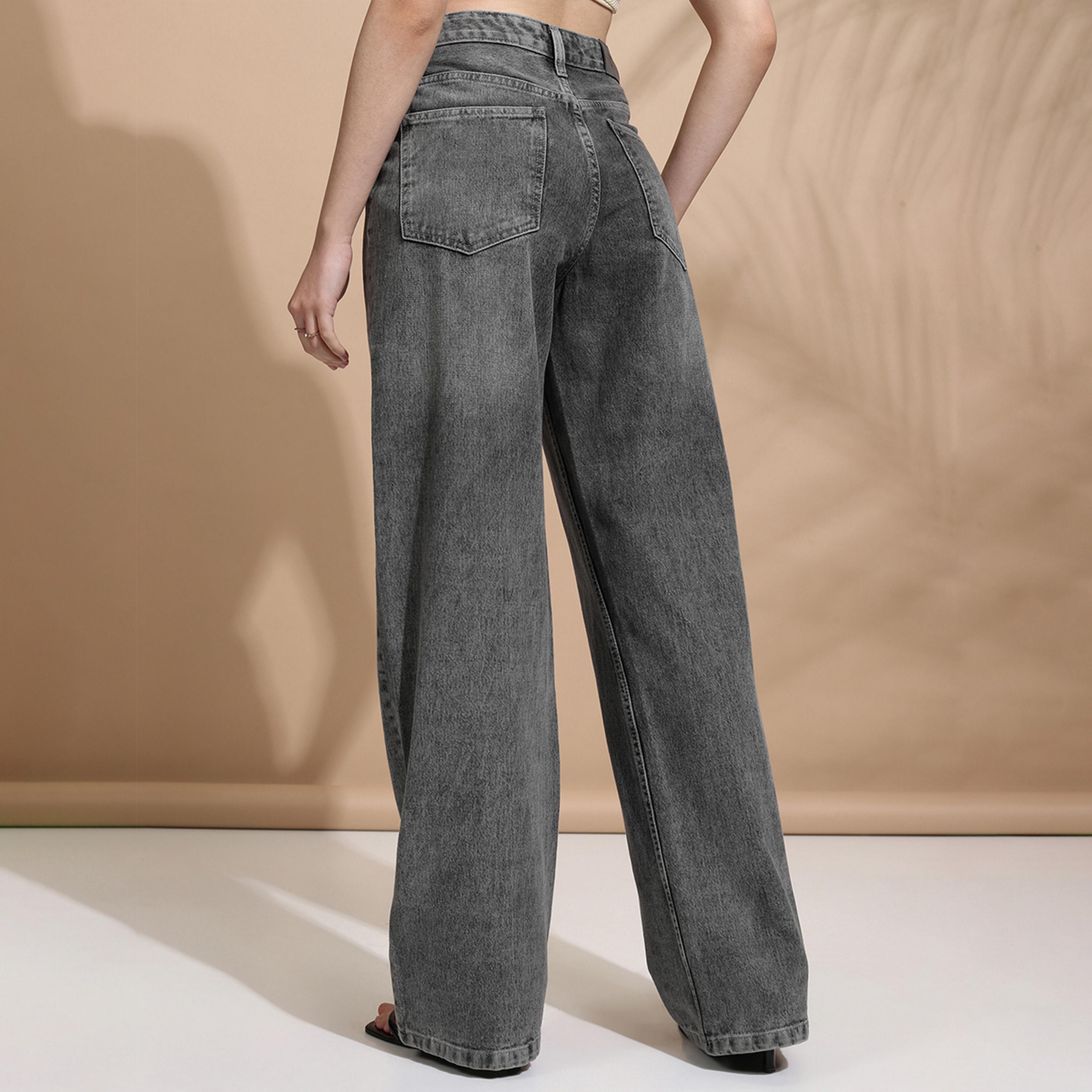 طوكيو توكيز ستايلي - جينز بخصر متوسط الارتفاع بقصّة مستقيمة وباهت-women-clothing-bottoms-jeans-image-5