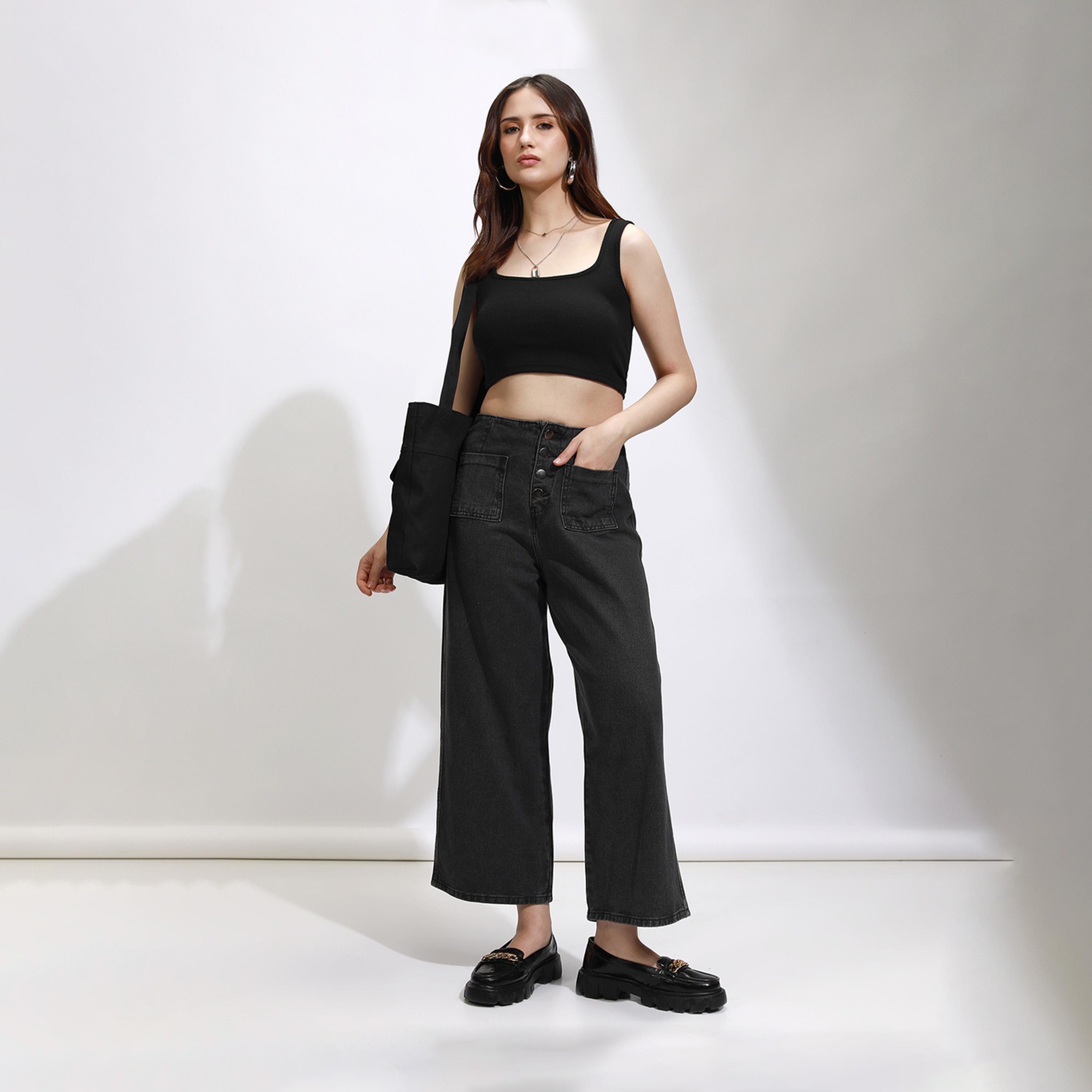 طوكيو توكيز ستايلي - جينز بقصة مستقيمة وخصر منخفض من القطن-women-clothing-bottoms-jeans-image-2