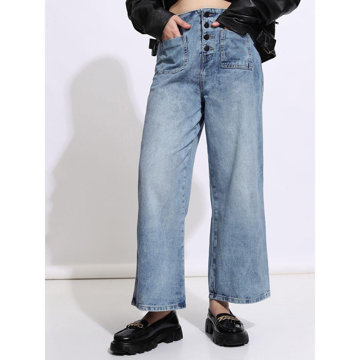 جينز بقصة مستقيمة وخصر عالي طوكيو توكيز × ستايلي-women-clothing-bottoms-jeans-image-1