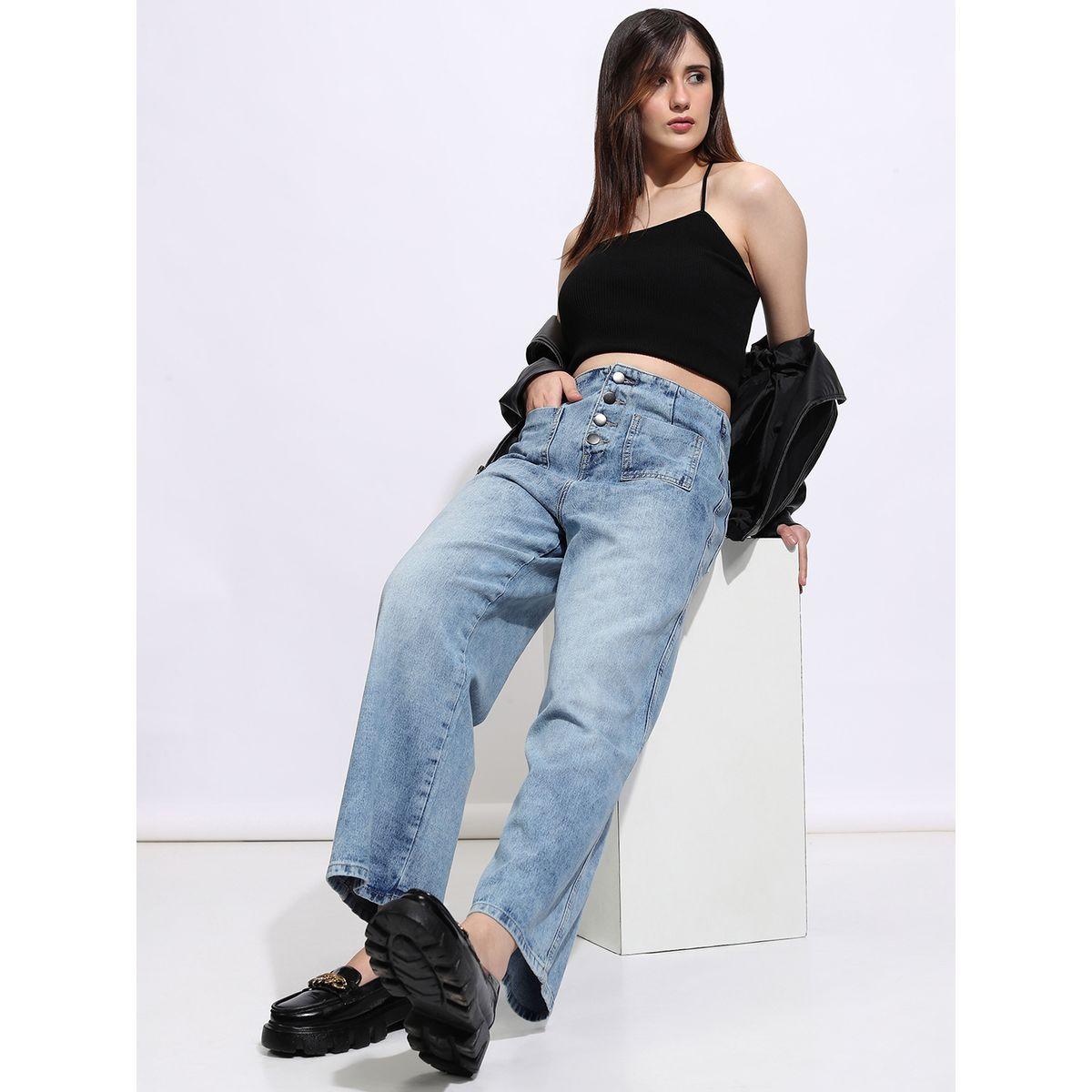 جينز بقصة مستقيمة وخصر عالي طوكيو توكيز × ستايلي-women-clothing-bottoms-jeans-image-2