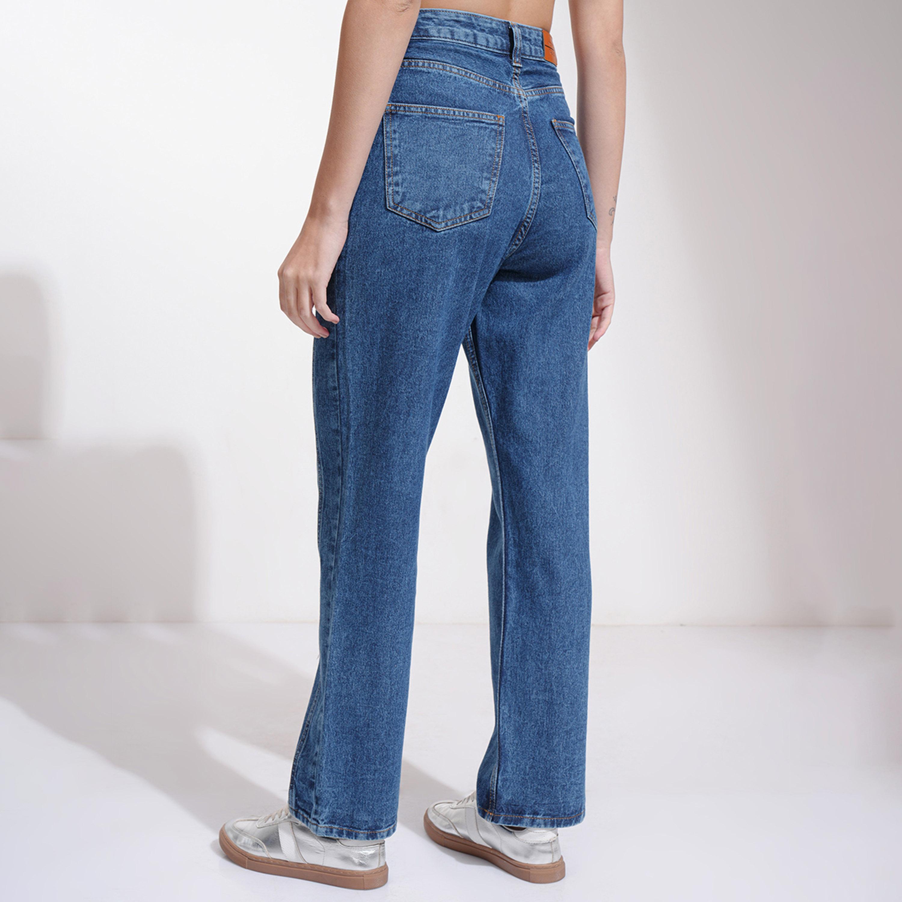 Tokyo Talkies X Styli Mid-Rise Straight Fit Faded Jeans-women-clothing-bottoms-jeans-image-5