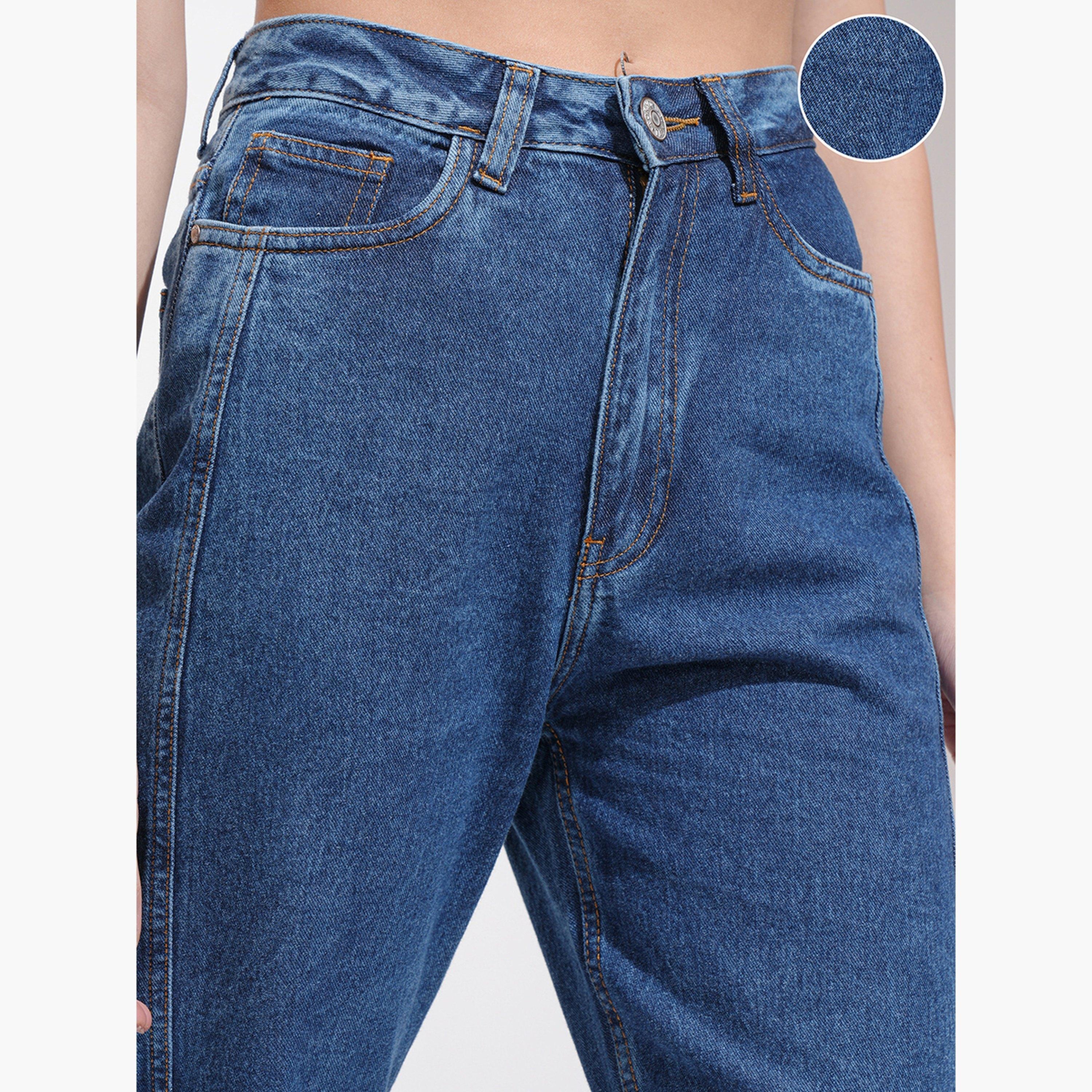 Tokyo Talkies X Styli Mid-Rise Straight Fit Faded Jeans-women-clothing-bottoms-jeans-image-6