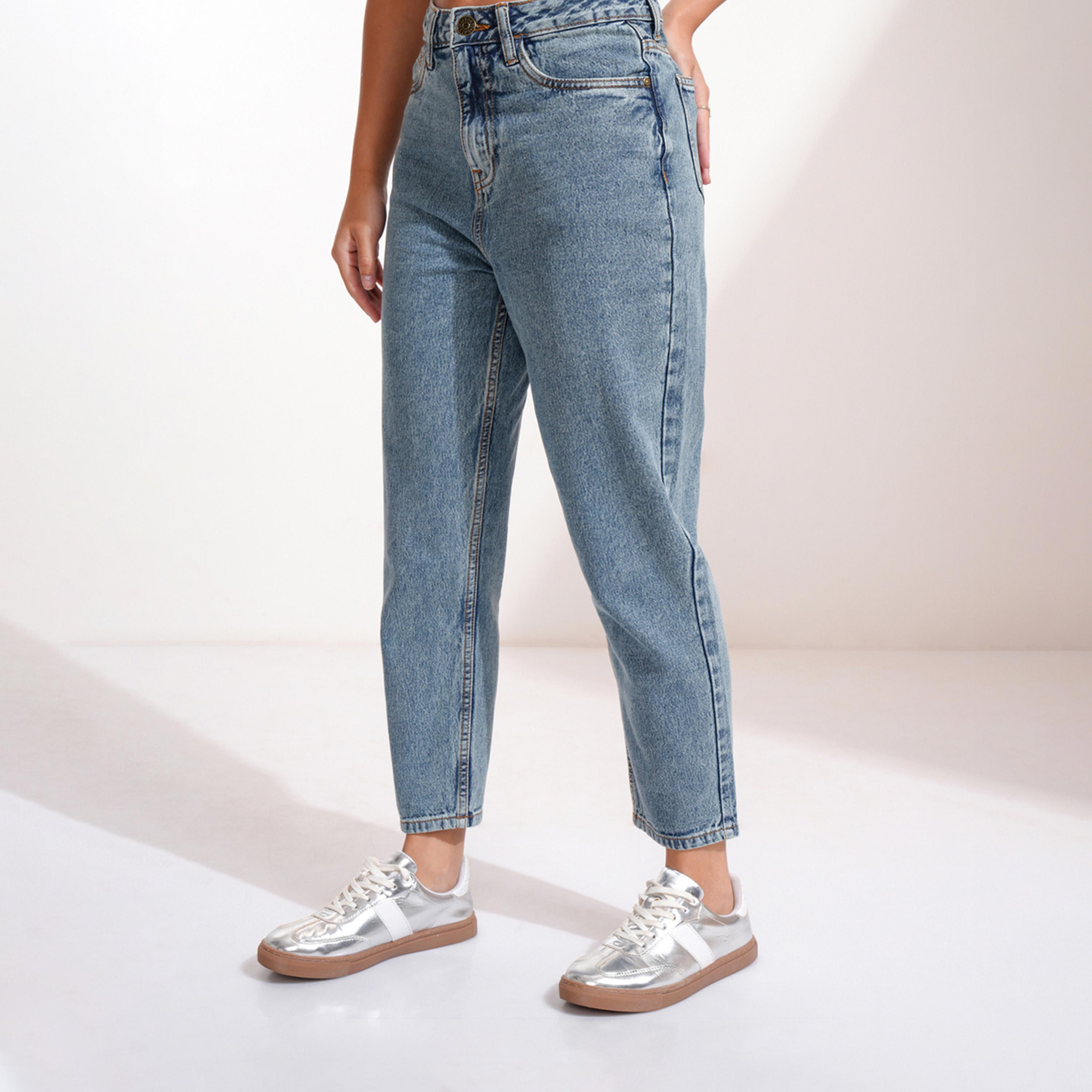 Tokyo Talkies X Styli Mid Rise Relaxed Fit Faded Jeans-women-clothing-bottoms-jeans-image-3