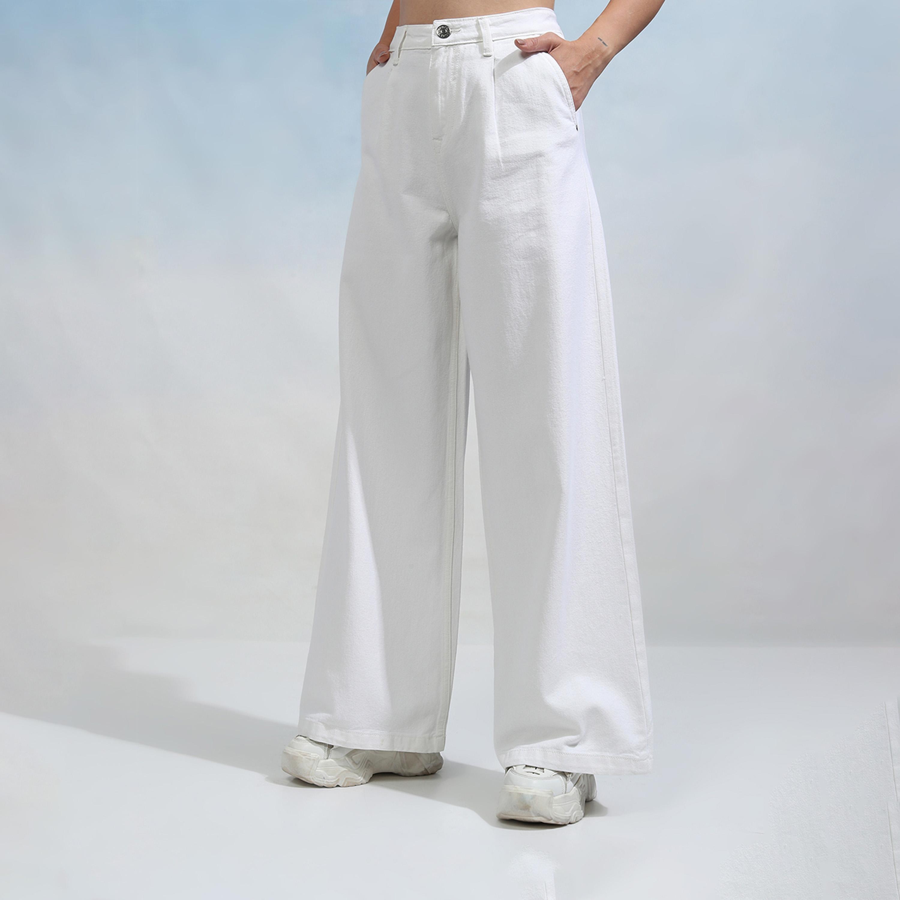 طوكيو توكيز × ستايلي - بنطال جينز سادة بخصر عالٍ وساق واسعة-women-clothing-bottoms-jeans-image-3