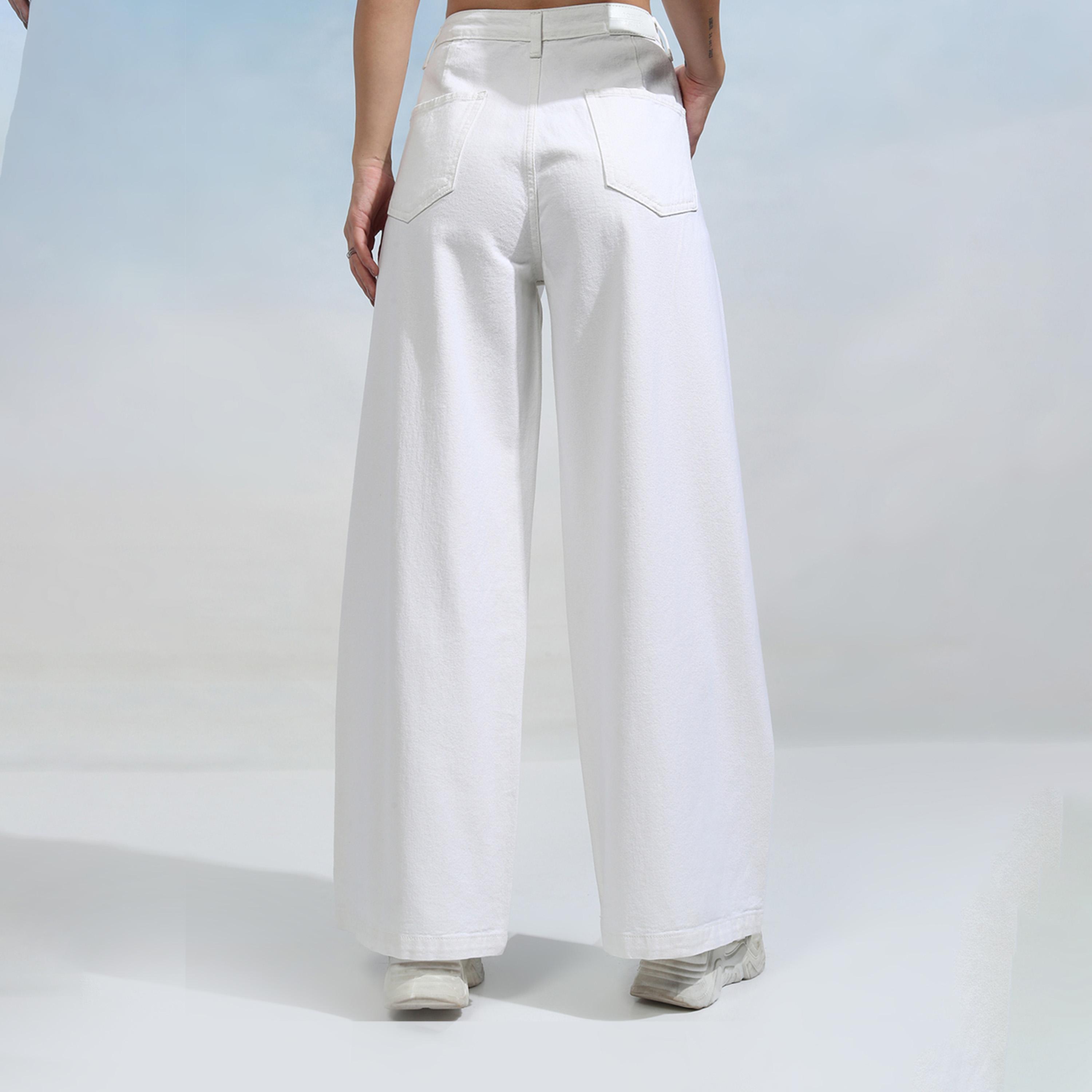 طوكيو توكيز × ستايلي - بنطال جينز سادة بخصر عالٍ وساق واسعة-women-clothing-bottoms-jeans-image-5