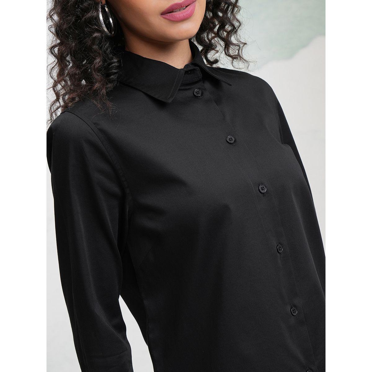 بلوزة قطن سادة بأكمام طويلة طوكيو توكيز × ستايلي-women-clothing-shirtsandblouses-shirts-image-5