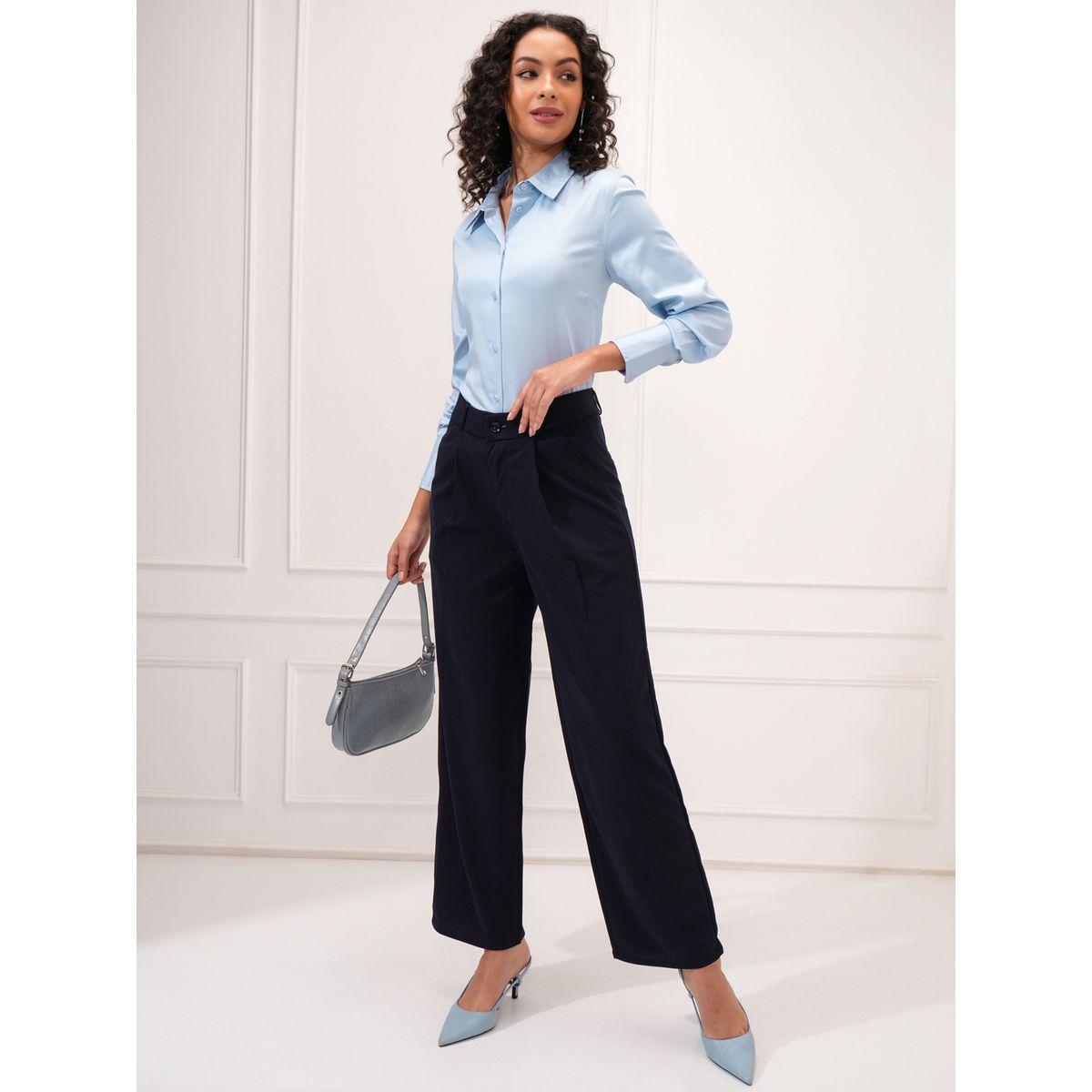 Tokyo Talkies X Styli Solid Cotton Long Sleeve Collared Shirt-women-clothing-shirtsandblouses-shirts-image-2