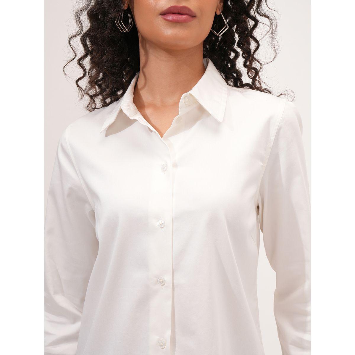 بلوزة قطن سادة بأكمام طويلة طوكيو توكيز × ستايلي-women-clothing-shirtsandblouses-shirts-image-5