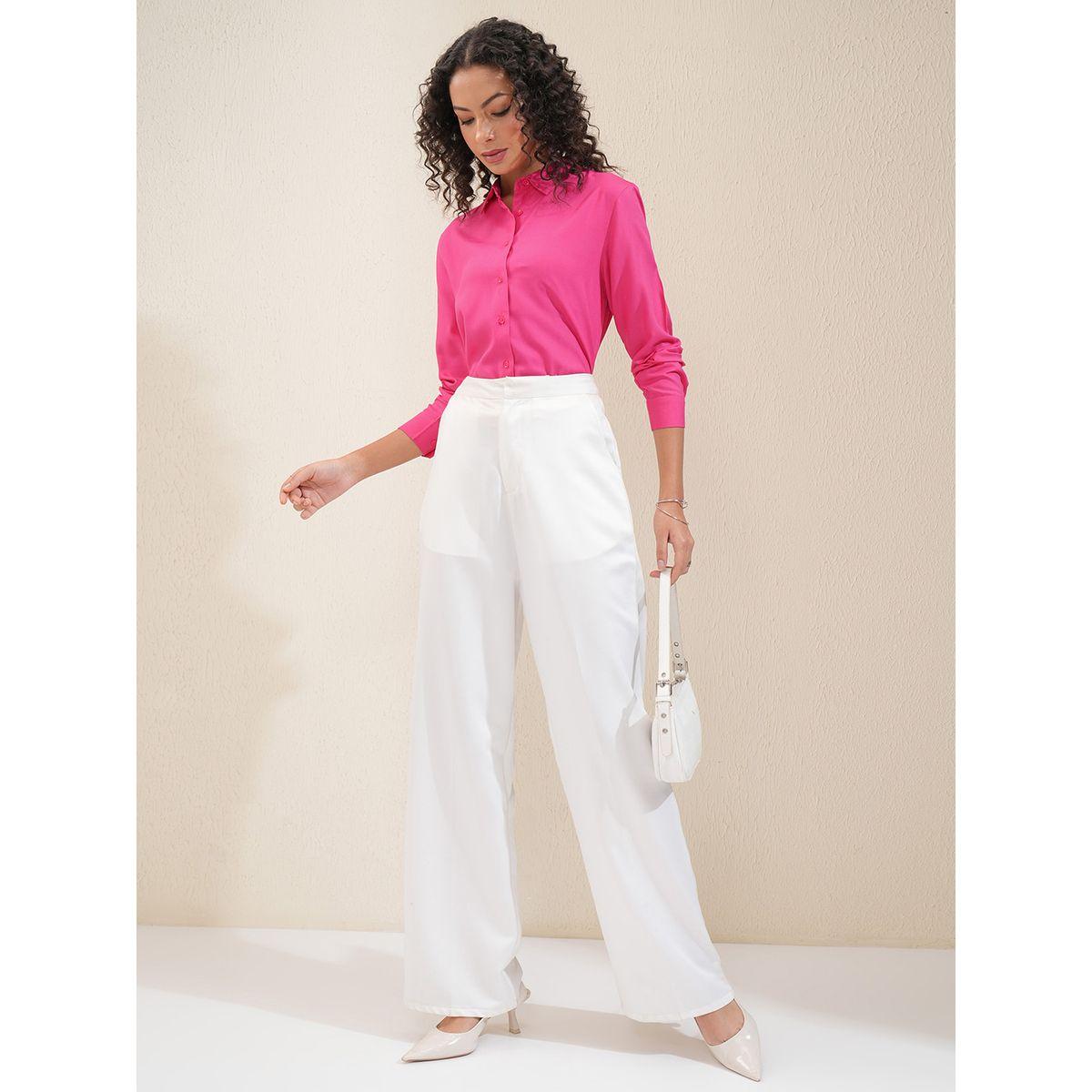 بلوزة سادة بقصة عادية وياقة سبريد طوكيو توكيز × ستايلي-women-clothing-shirtsandblouses-shirts-image-2