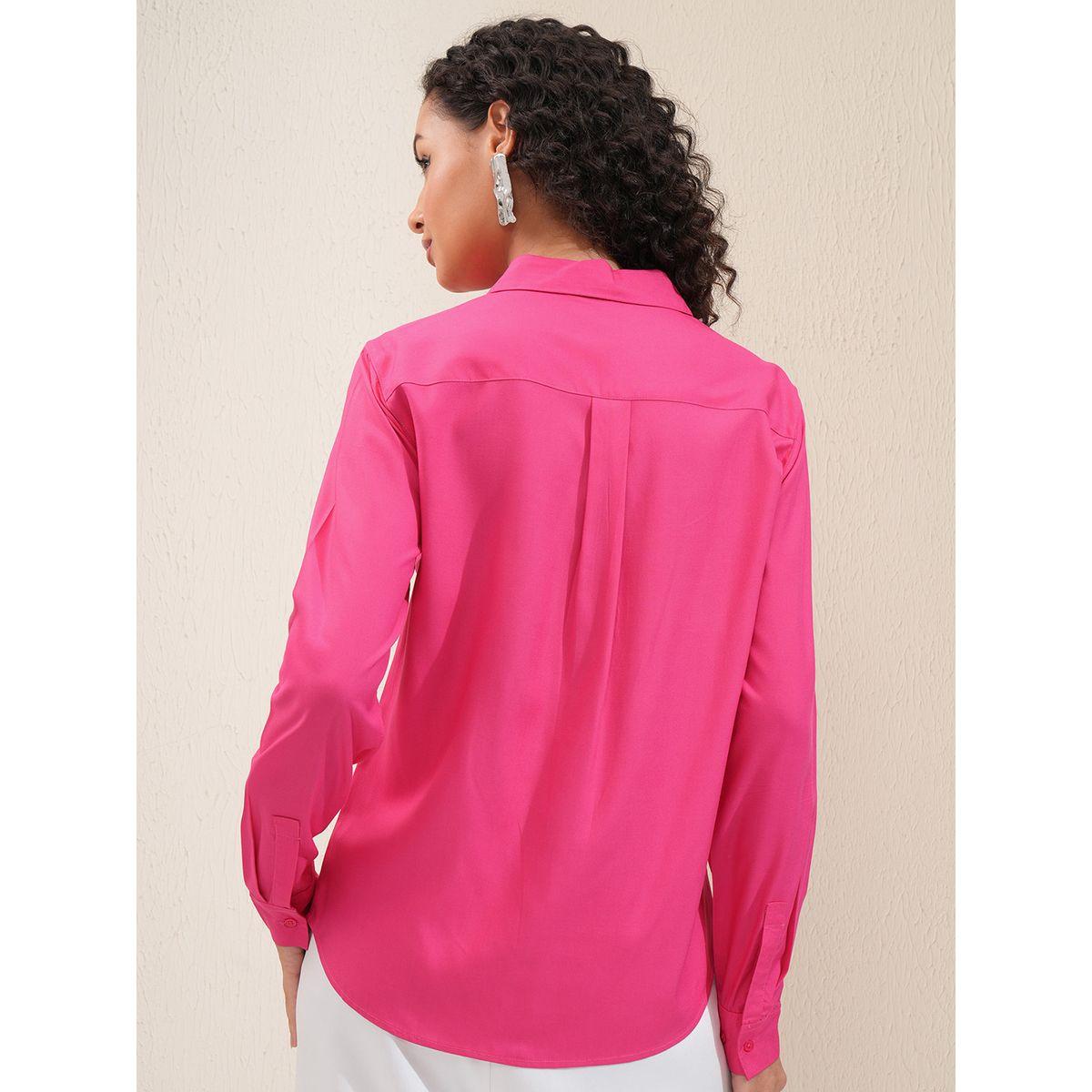 بلوزة سادة بقصة عادية وياقة سبريد طوكيو توكيز × ستايلي-women-clothing-shirtsandblouses-shirts-image-3