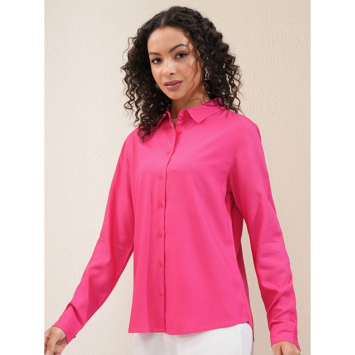 بلوزة سادة بقصة عادية وياقة سبريد طوكيو توكيز × ستايلي-women-clothing-shirtsandblouses-shirts-image-4