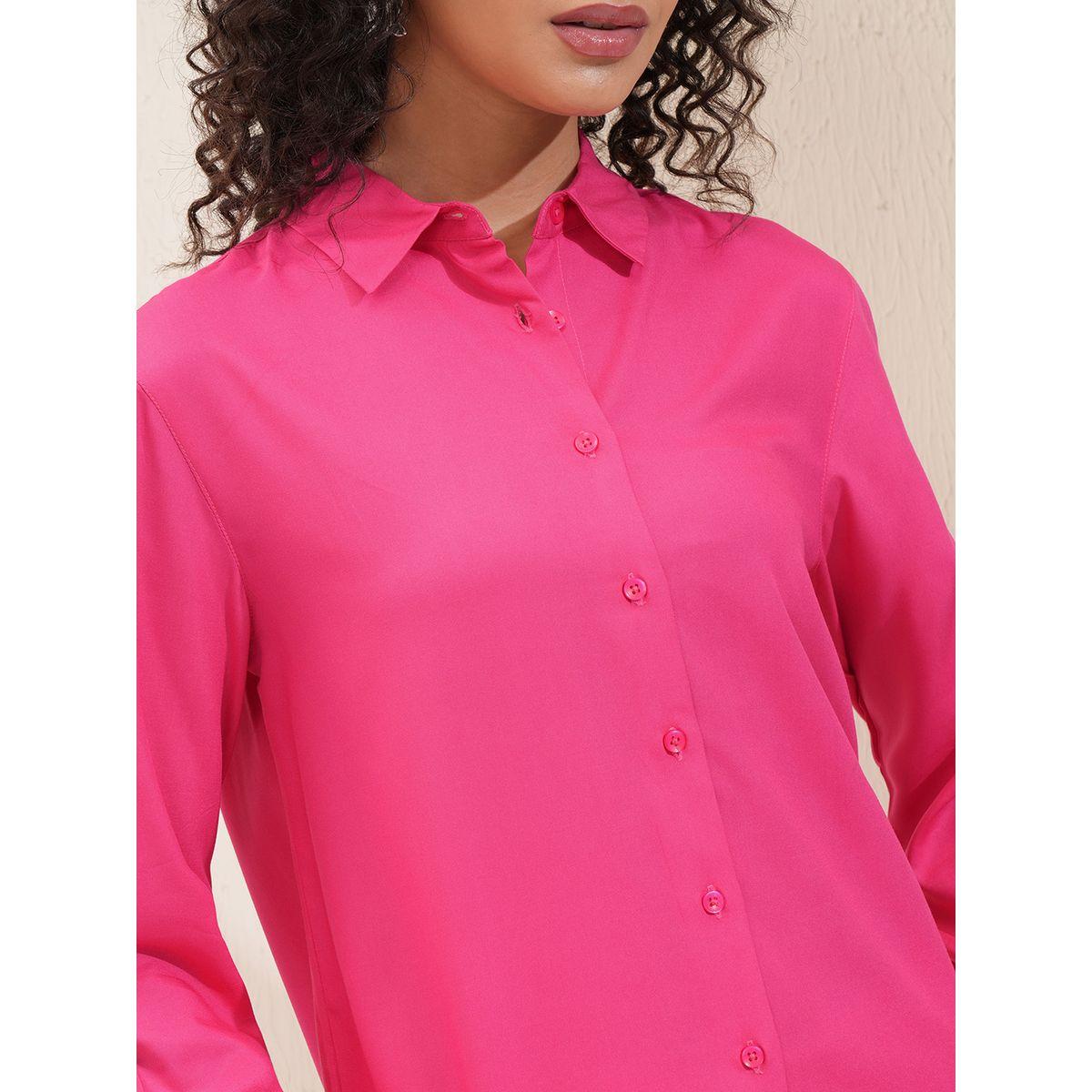 Tokyo Talkies X Styli Regular Fit Spread Collar Solid Casual Shirt-women-clothing-shirtsandblouses-shirts-image-5