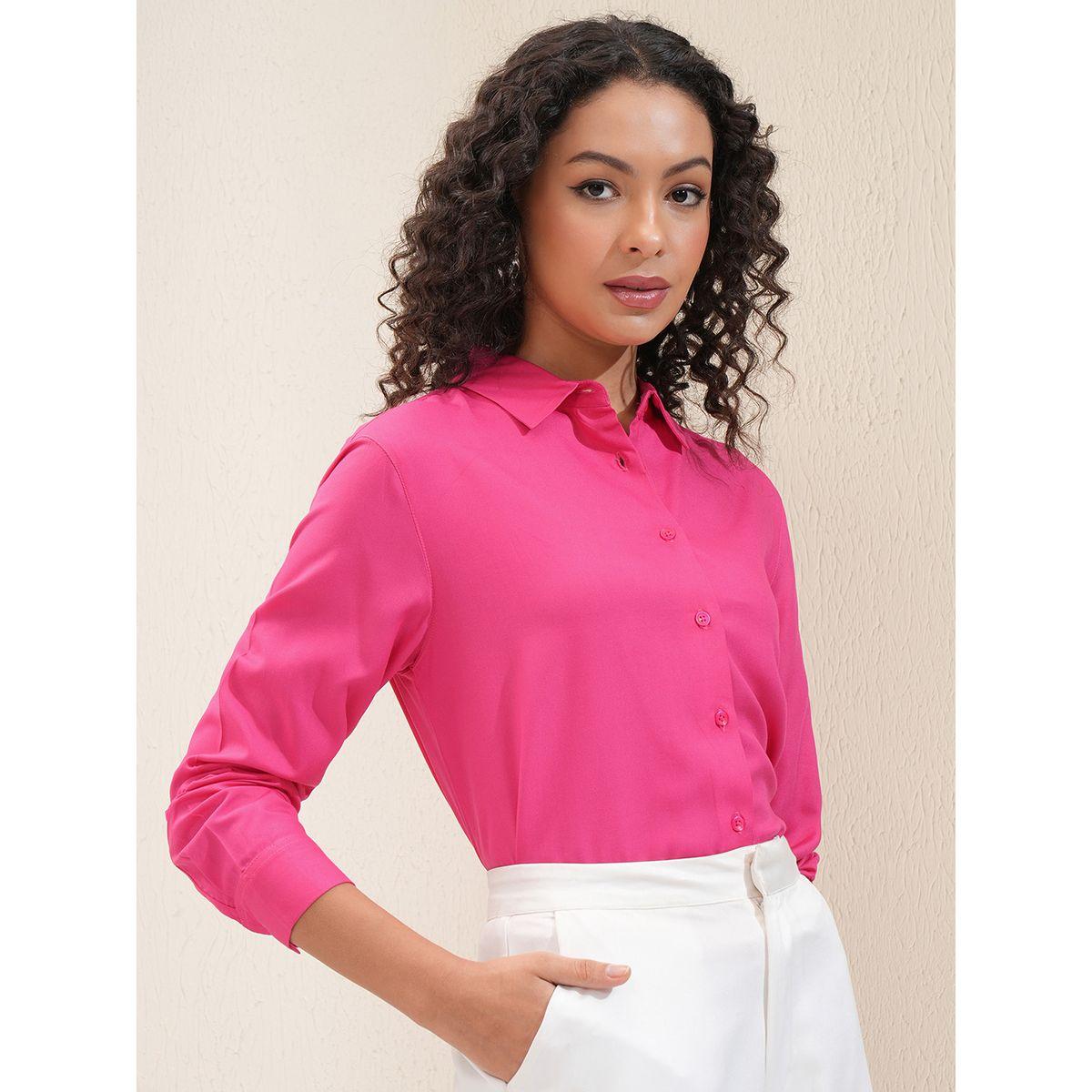 Tokyo Talkies X Styli Regular Fit Spread Collar Solid Casual Shirt-women-clothing-shirtsandblouses-shirts-image-6
