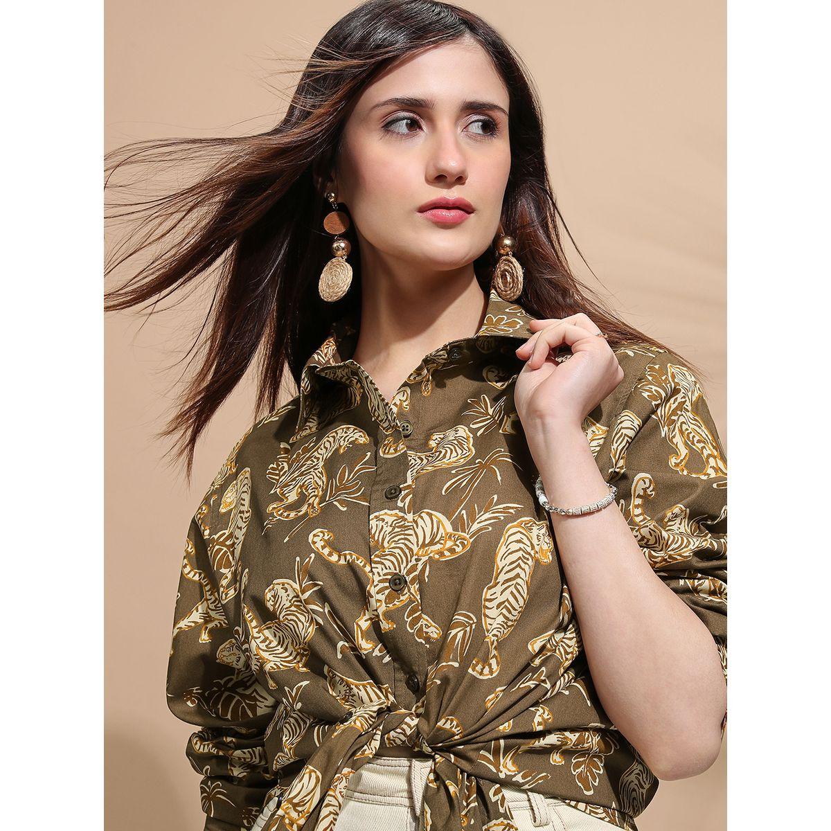 بلوزة كاجوال فضفاضة بطبعة حيوان-women-clothing-shirtsandblouses-shirts-image-1