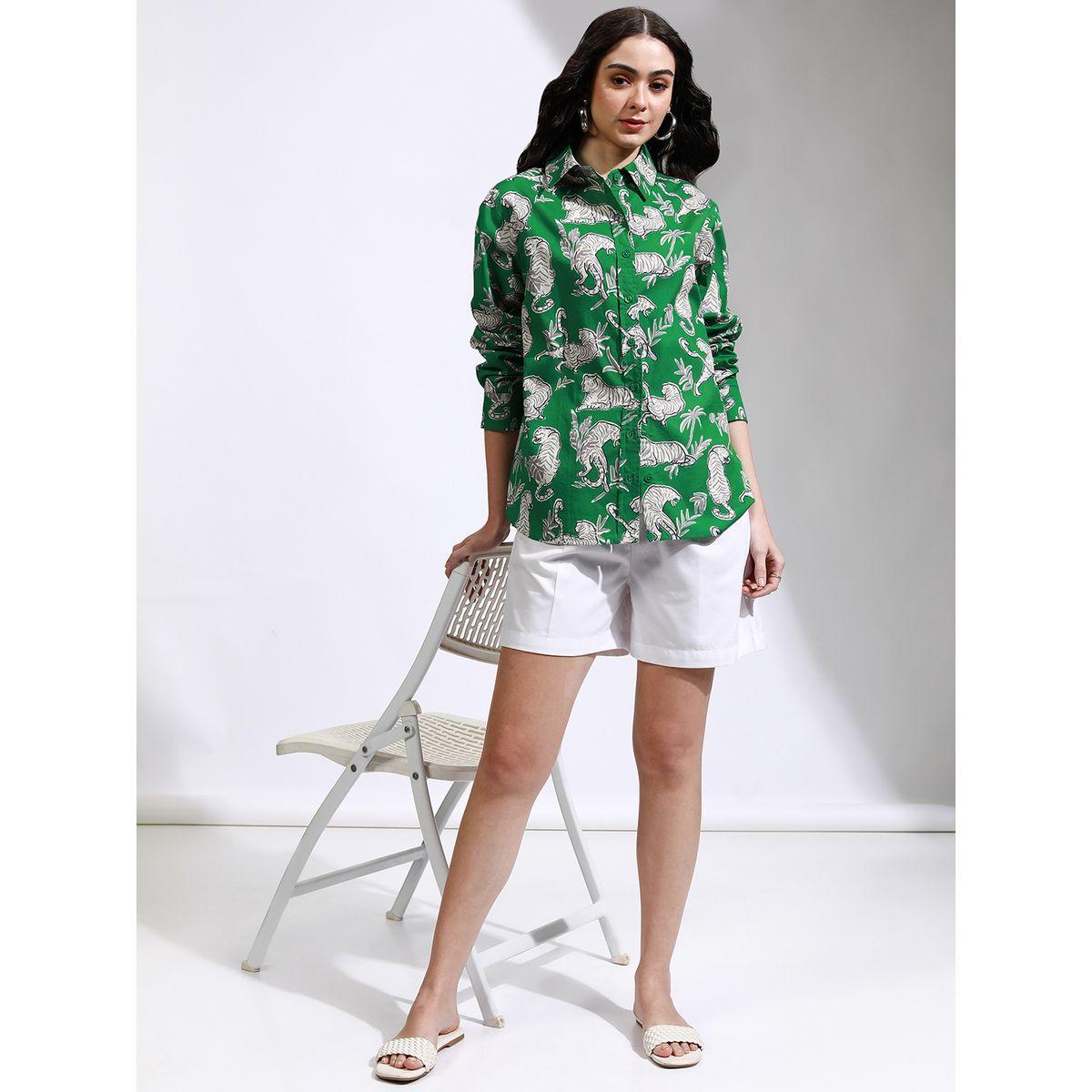 Animal Print Cutaway Collar Oversized Casual Shirt-women-clothing-shirtsandblouses-shirts-image-2