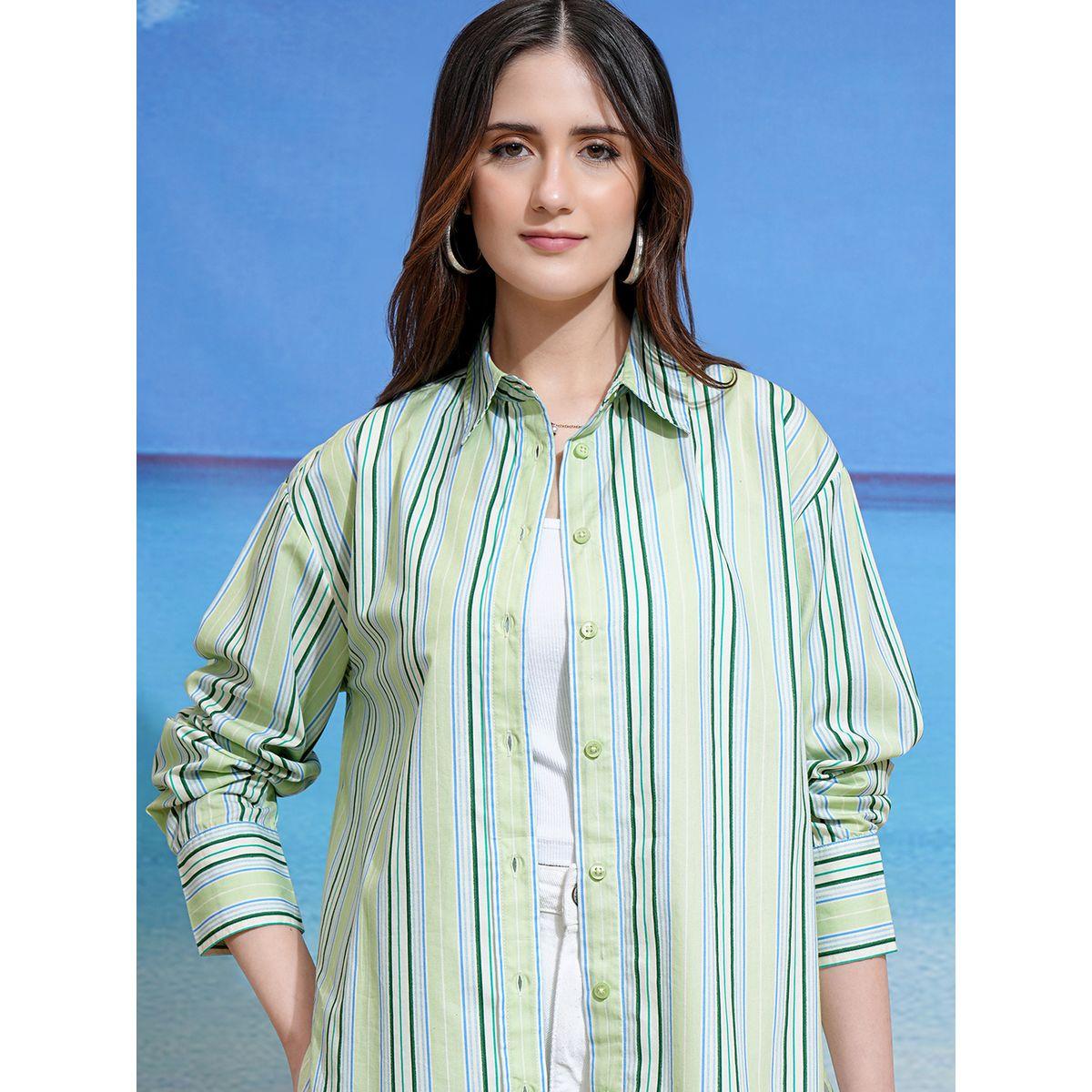 Opaque Striped Longline Casual Shirt-women-clothing-shirtsandblouses-shirts-image-1