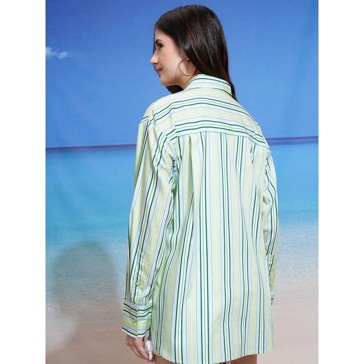 Opaque Striped Longline Casual Shirt-women-clothing-shirtsandblouses-shirts-image-3