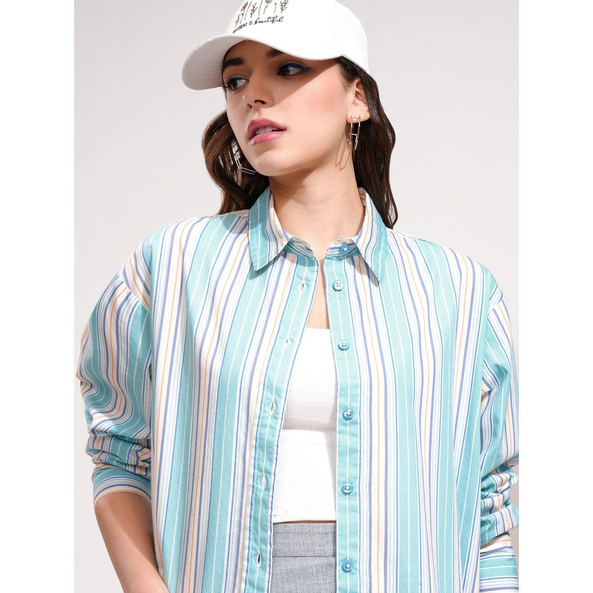 Opaque Striped Longline Casual Shirt-women-clothing-shirtsandblouses-shirts-image-1