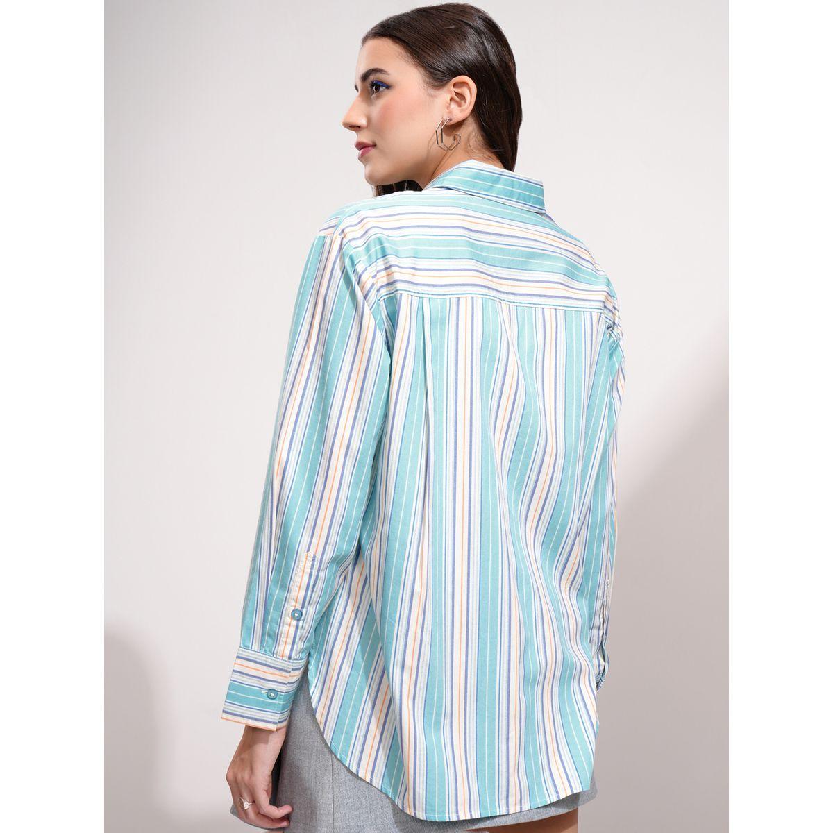 Opaque Striped Longline Casual Shirt-women-clothing-shirtsandblouses-shirts-image-2