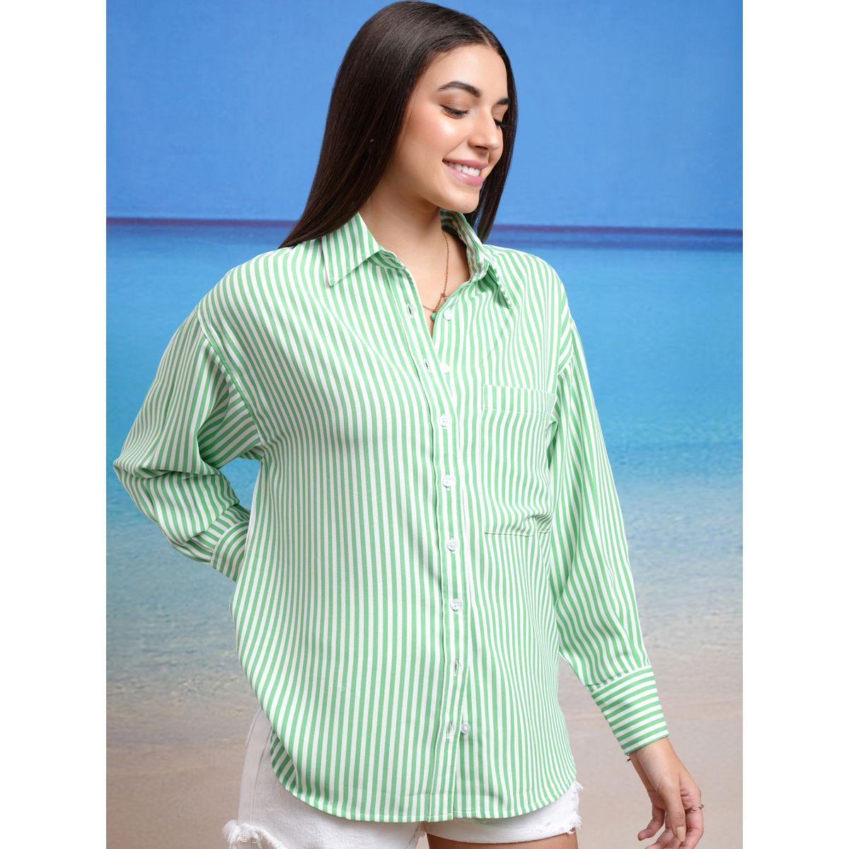 بلوزة كاجوال مخططة بأزرار غلق-women-clothing-shirtsandblouses-shirts-image-6