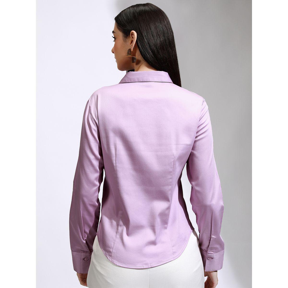 Tokyo Talkies X Styli Solid Buttoned Regular Fit Shirt-women-clothing-shirtsandblouses-shirts-image-3