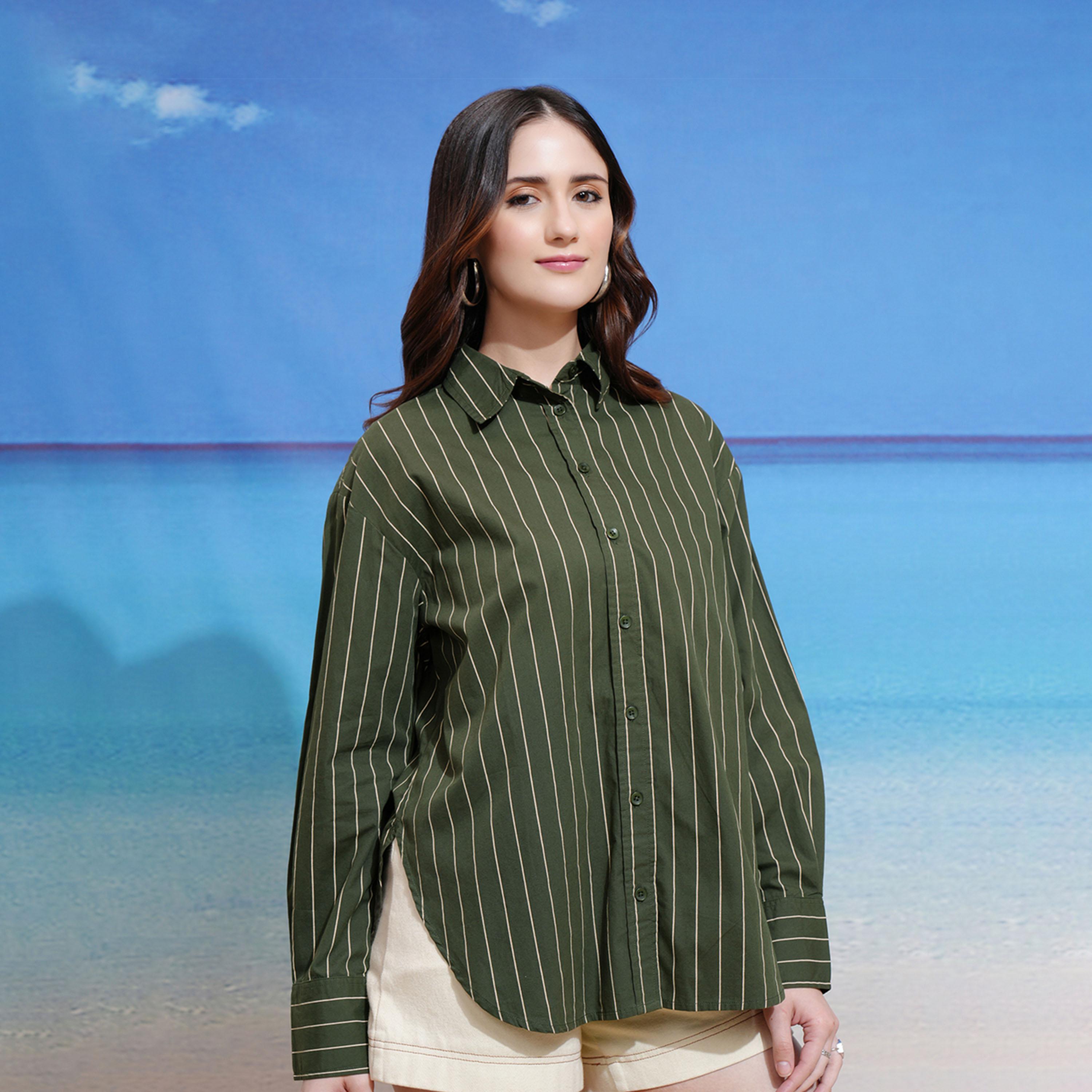 Tokyo Talkies X Styli Striped Regular Fit Collared Shirt-women-clothing-shirtsandblouses-shirts-image-1