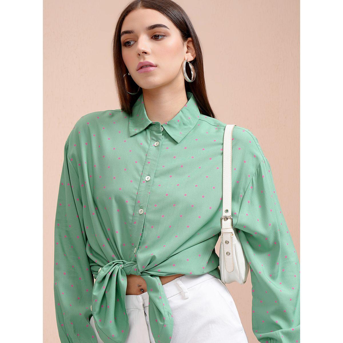 بلوزة كاجوال بطبعة نقاط بولكا طوكيو توكيز × ستايلي-women-clothing-shirtsandblouses-shirts-image-1