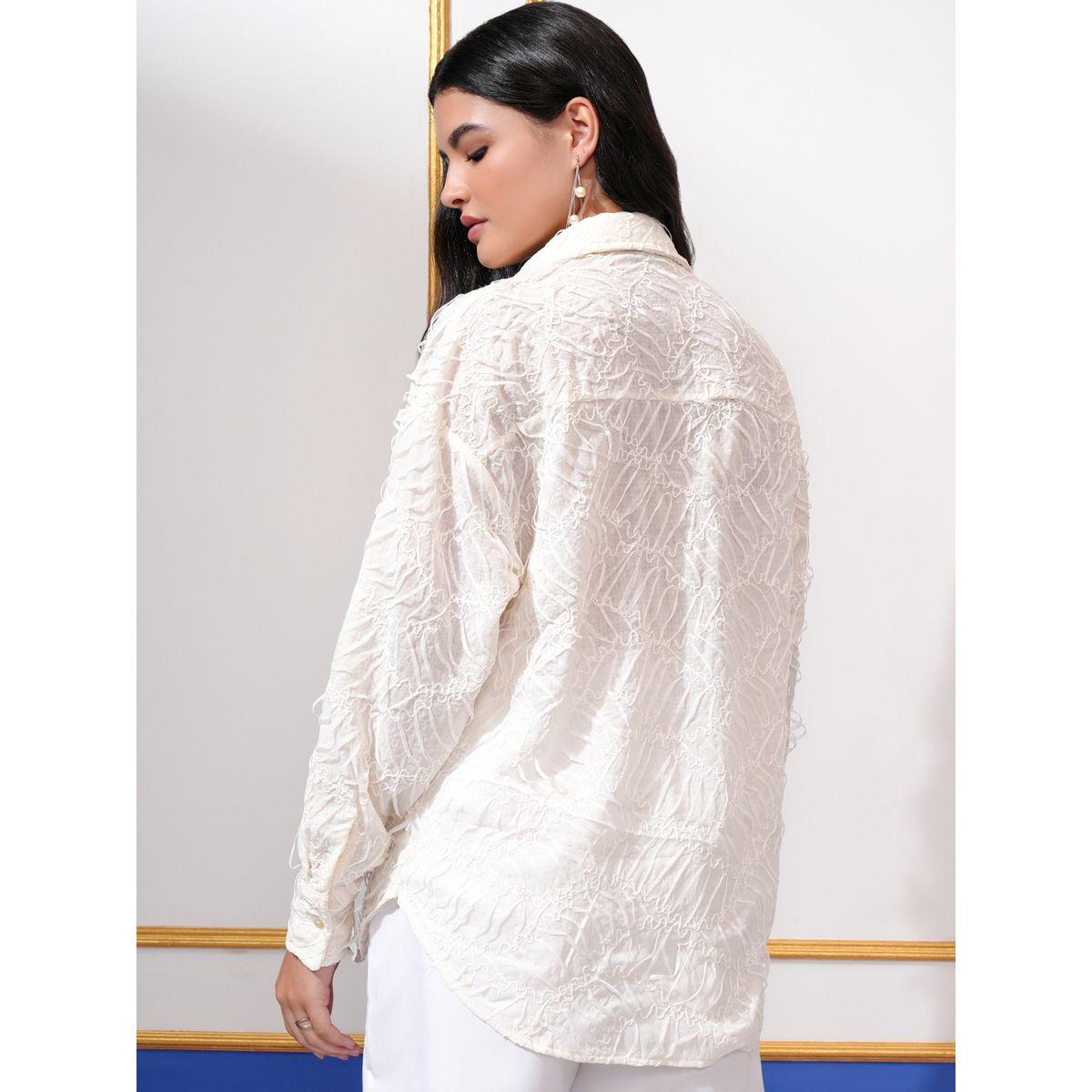 Tokyo Talkies X Styli Textured Regular Fit Self Design Collared Shirt-women-clothing-shirtsandblouses-shirts-image-3