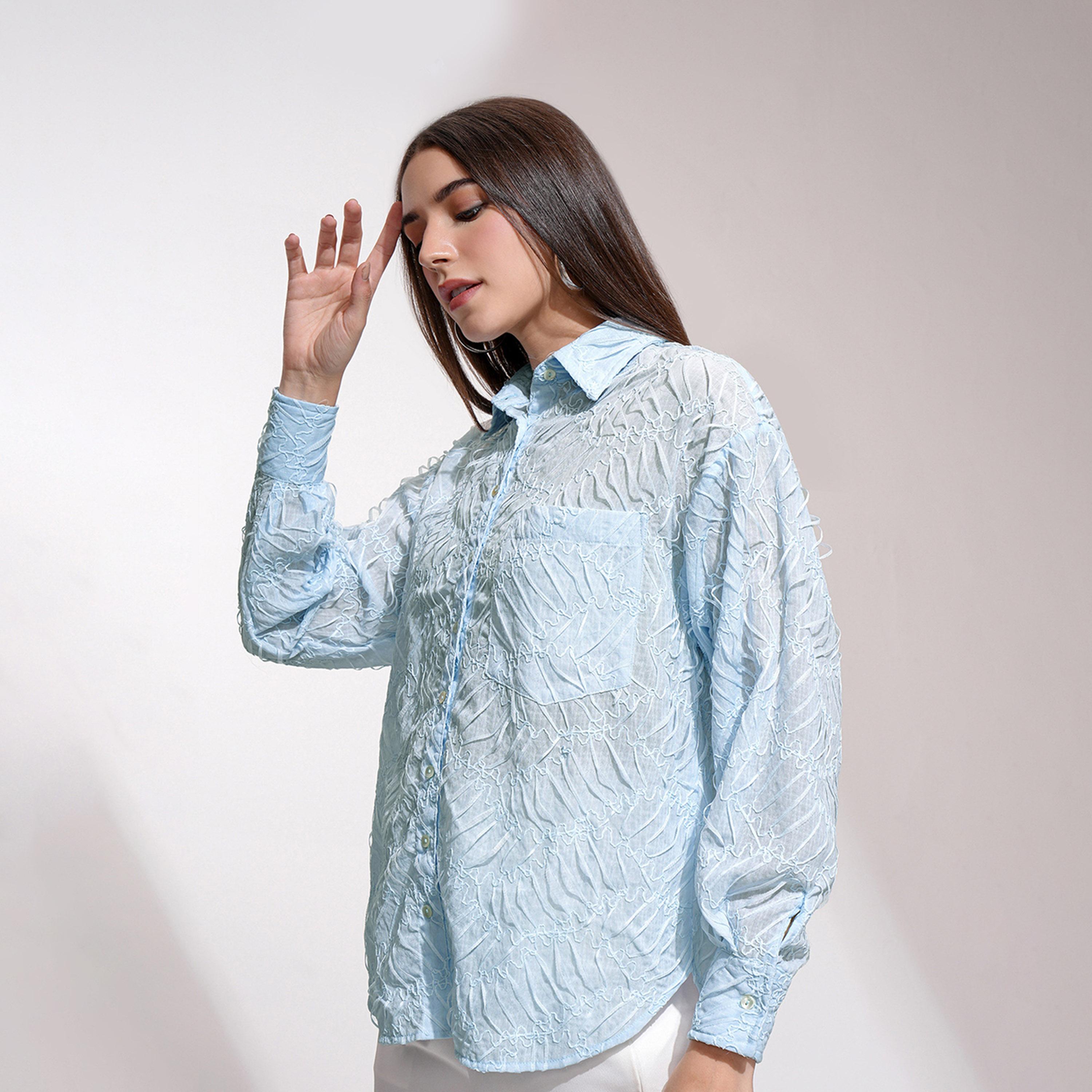 طوكيو توكيز ستايلي - قميص طويل ذو قصة عادية-women-clothing-shirtsandblouses-shirts-image-1