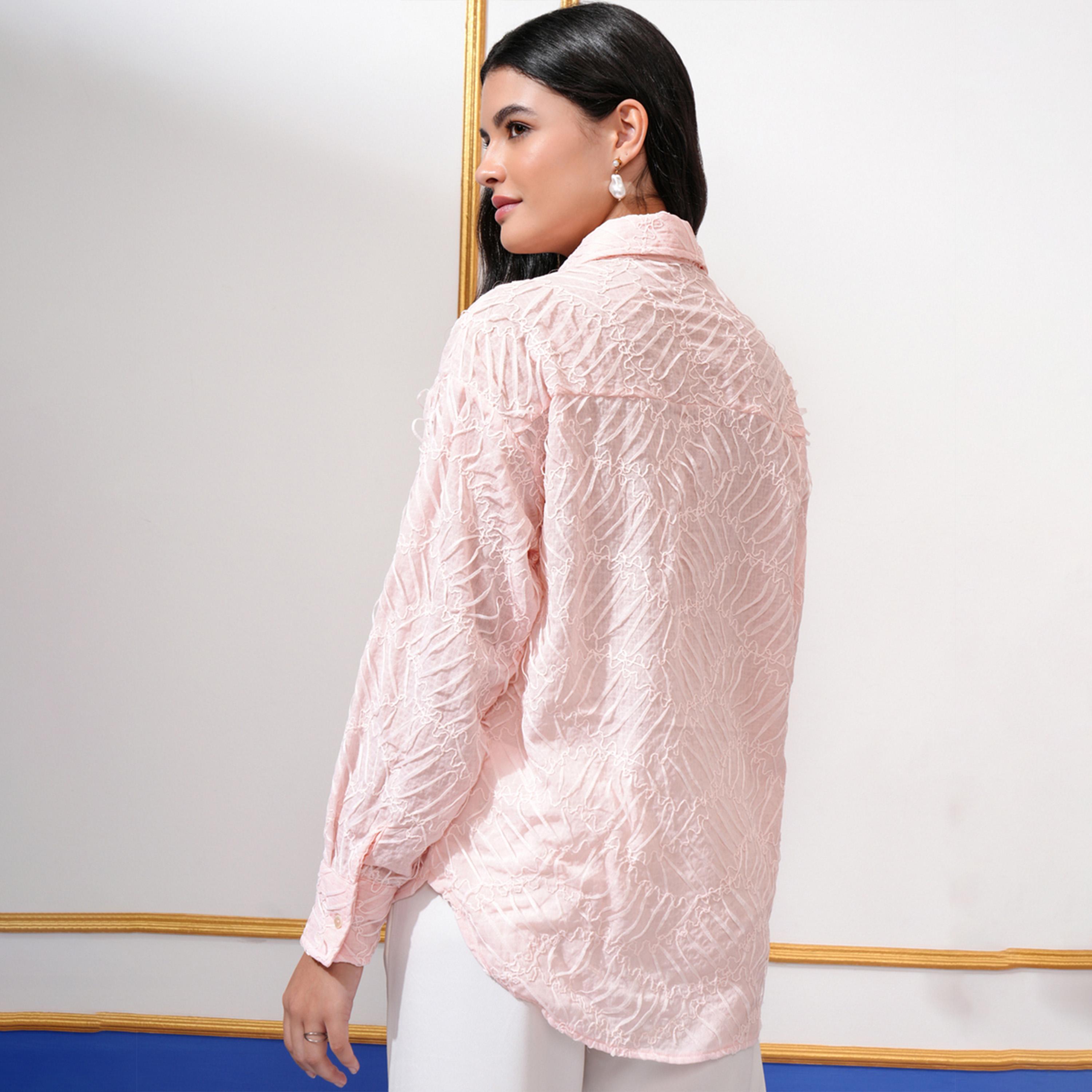 Tokyo Talkies X Styli Textured Regular Fit Longline Shirt-women-clothing-shirtsandblouses-shirts-image-4