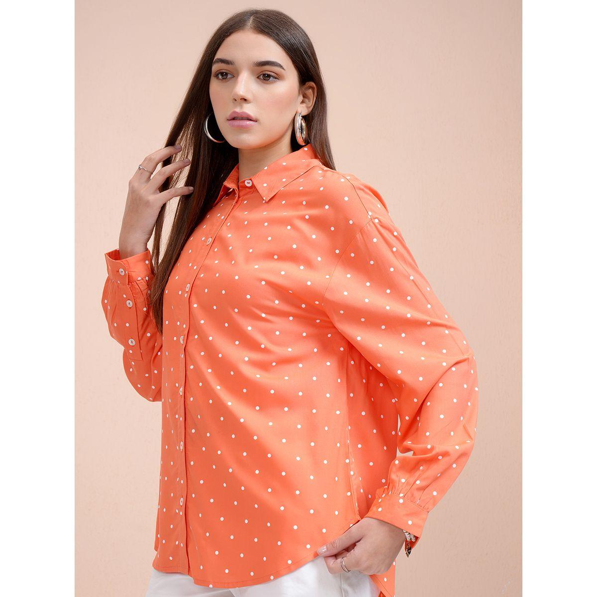 Tokyo Talkies X Styli Polka Dot Printed Oversized Shirt-women-clothing-shirtsandblouses-shirts-image-4