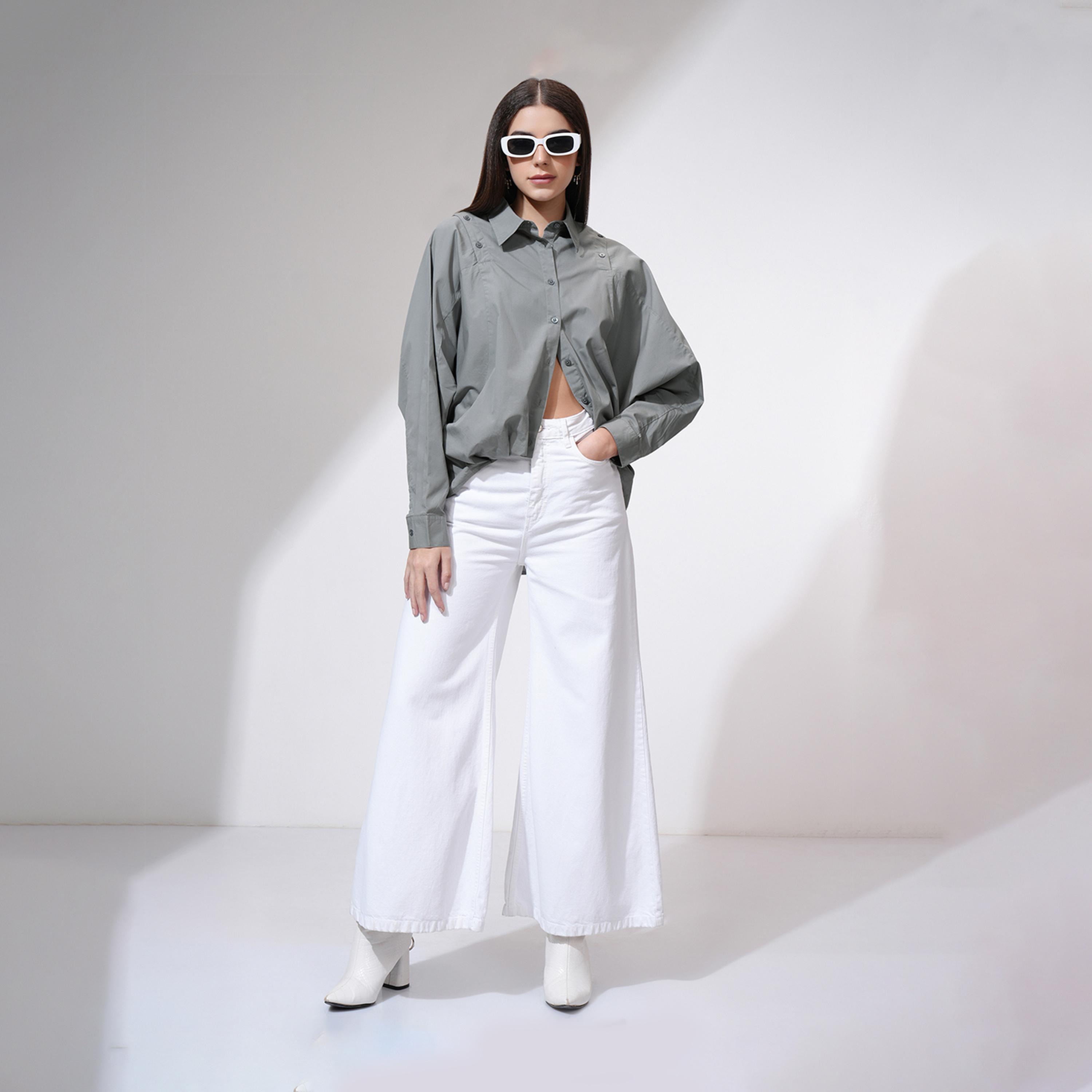 طوكيو توكيز ستايلي - قميص بقصّة عادية وأكمام واسعة وياقة-women-clothing-shirtsandblouses-shirts-image-2