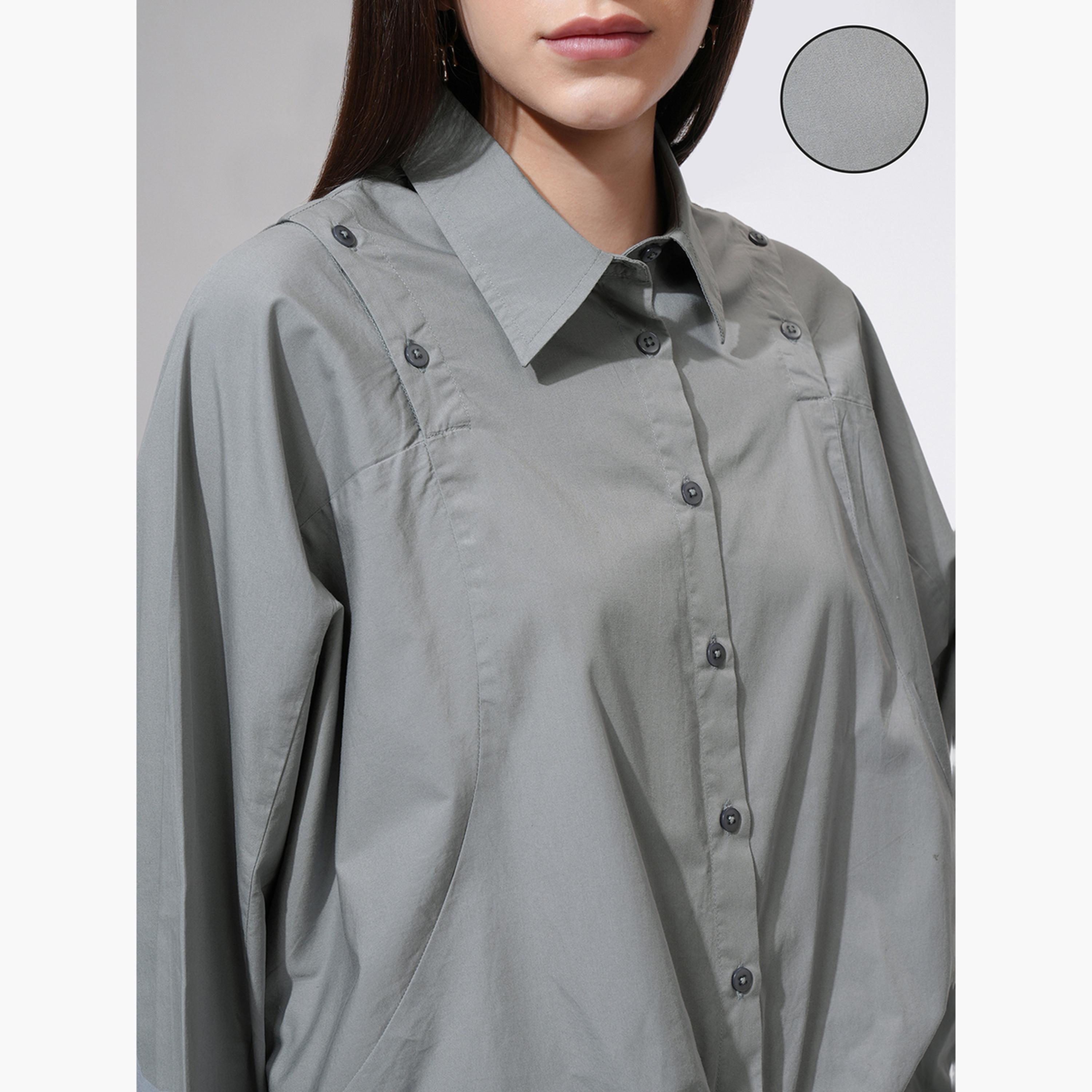 طوكيو توكيز ستايلي - قميص بقصّة عادية وأكمام واسعة وياقة-women-clothing-shirtsandblouses-shirts-image-7