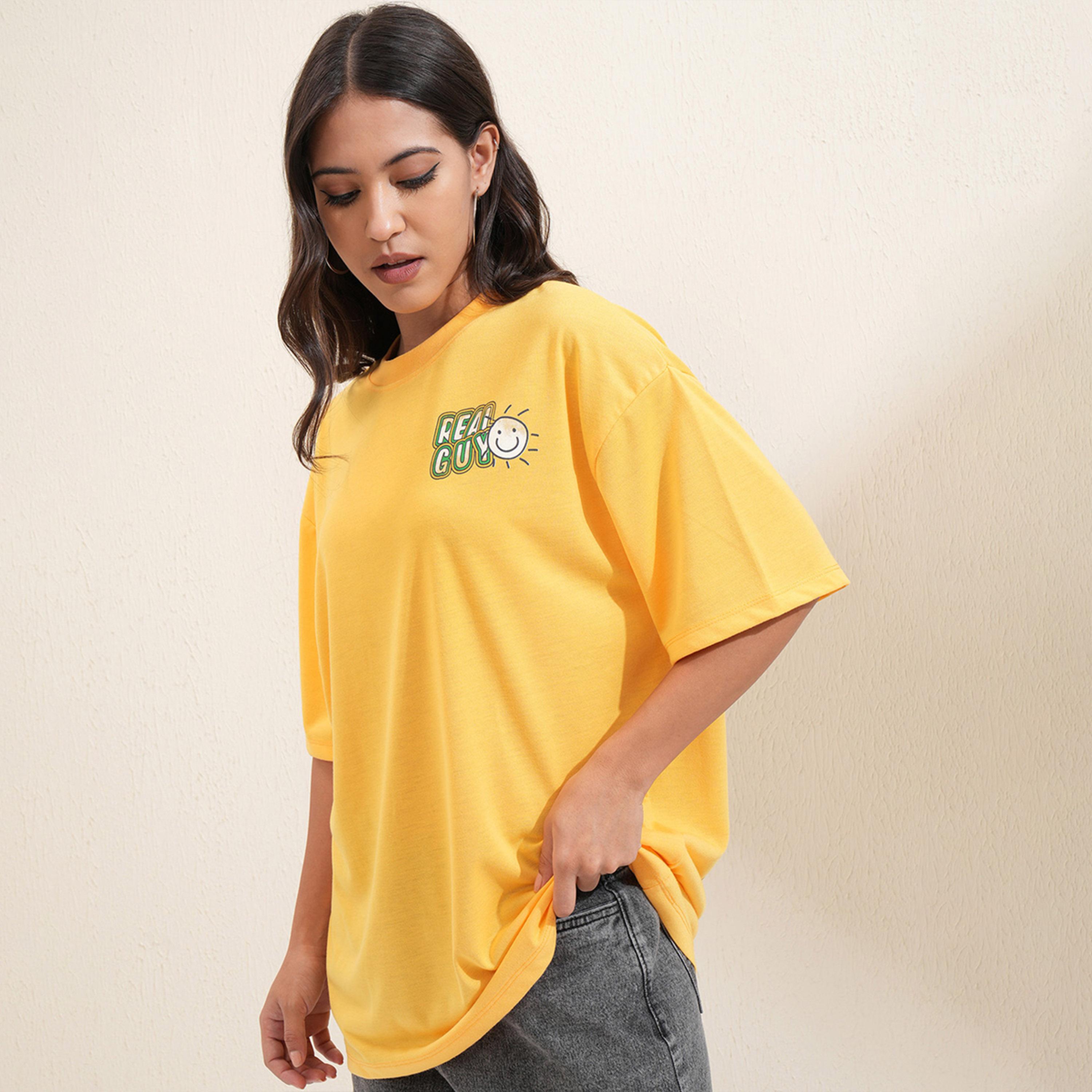 Tokyo Talkies X Styli Graphic Print Round Neck Oversized T-Shirt-women-clothing-tshirts-image-2