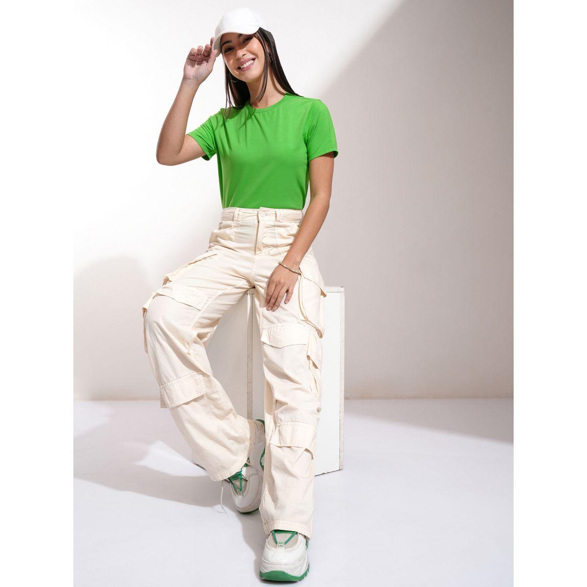 Solid Round Neck Slim Fit T-Shirt-women-clothing-tshirts-image-2