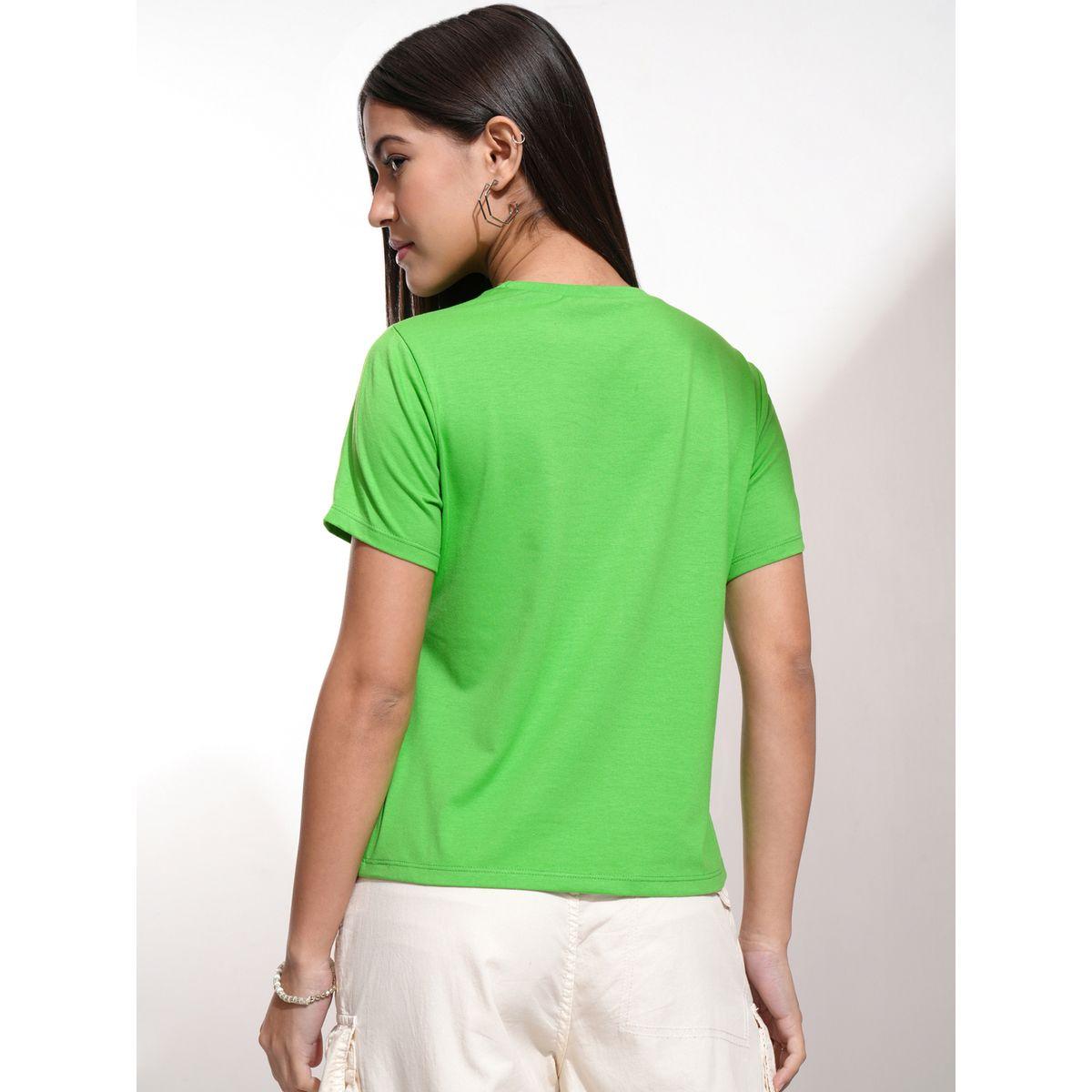 Solid Round Neck Slim Fit T-Shirt-women-clothing-tshirts-image-3
