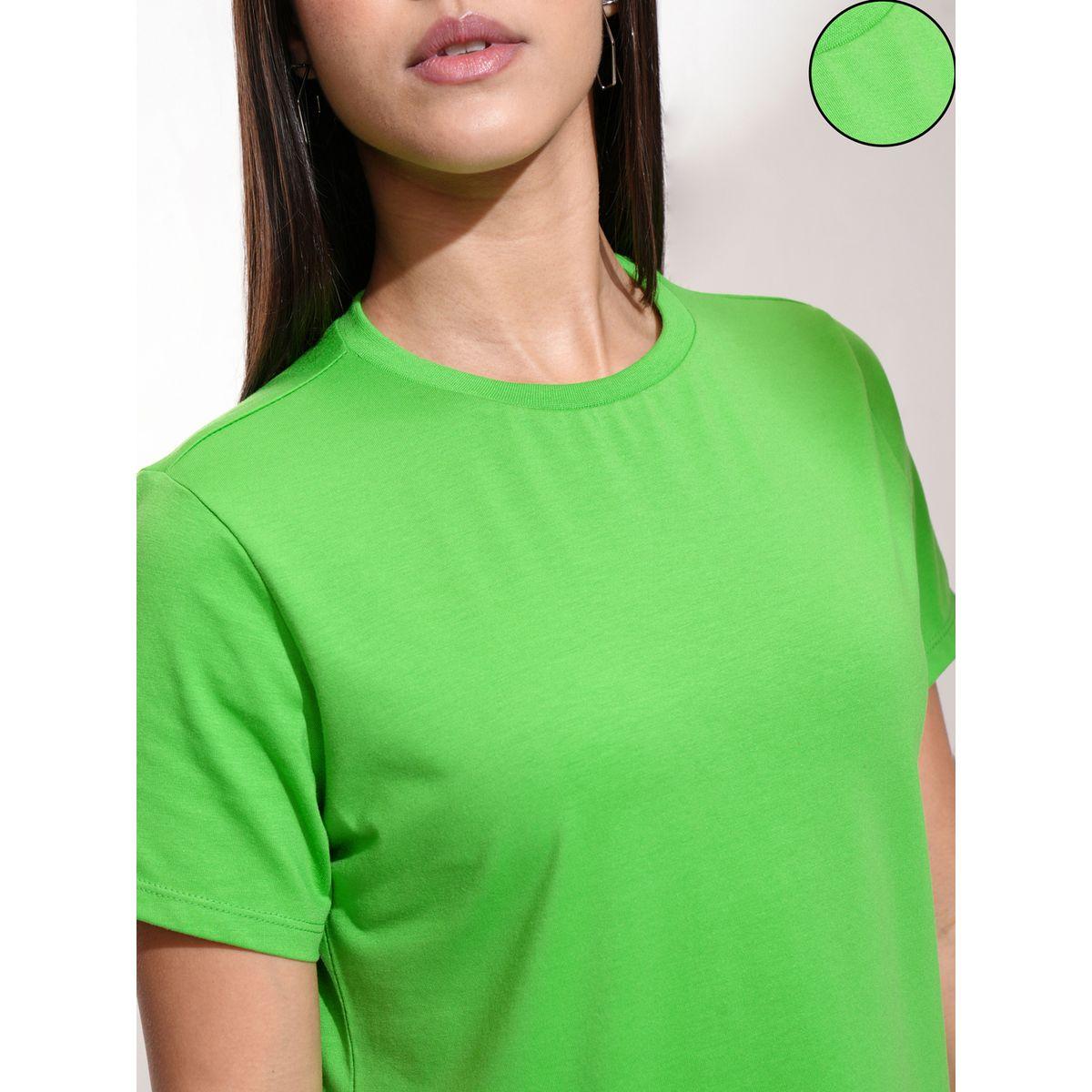 Solid Round Neck Slim Fit T-Shirt-women-clothing-tshirts-image-5