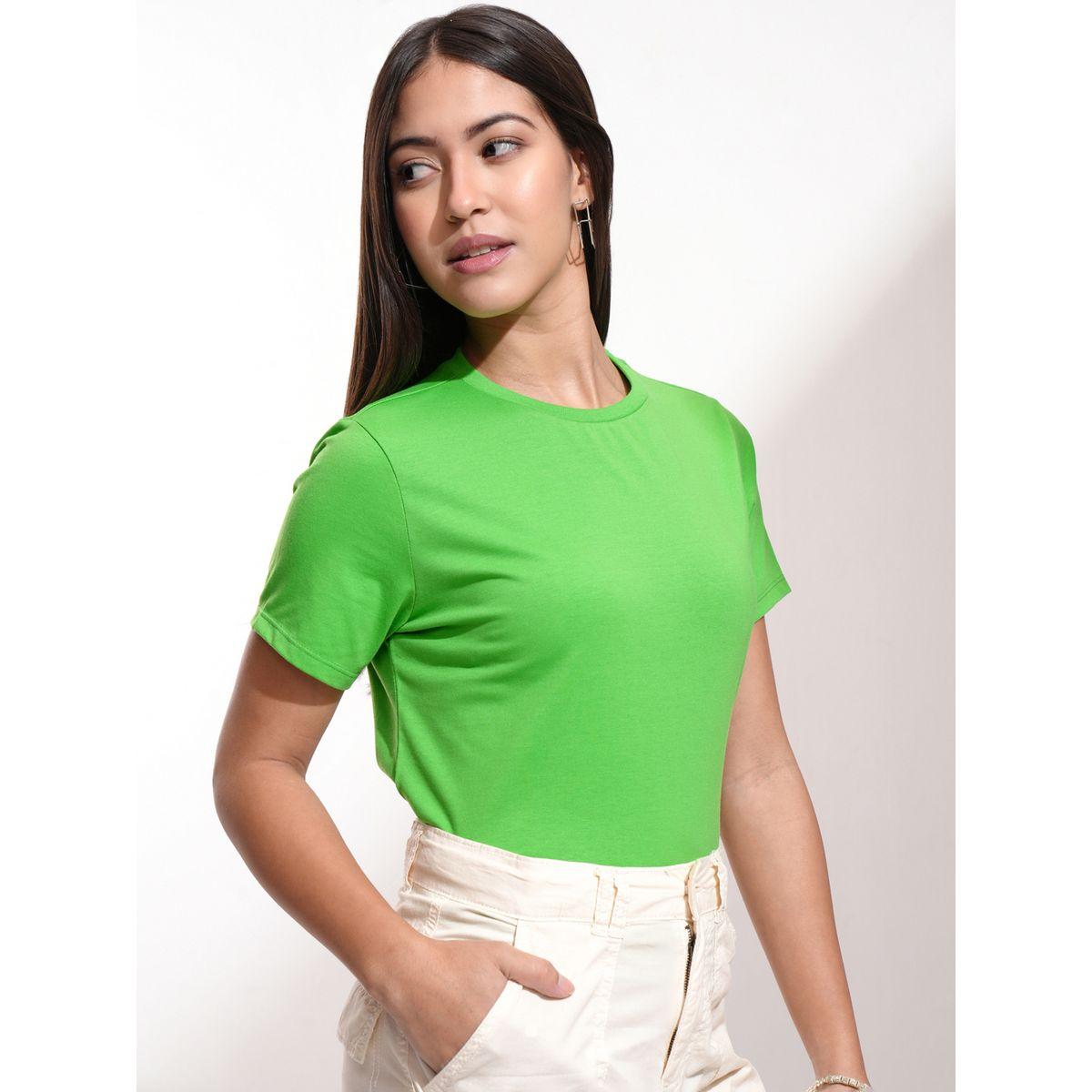 Solid Round Neck Slim Fit T-Shirt-women-clothing-tshirts-image-6