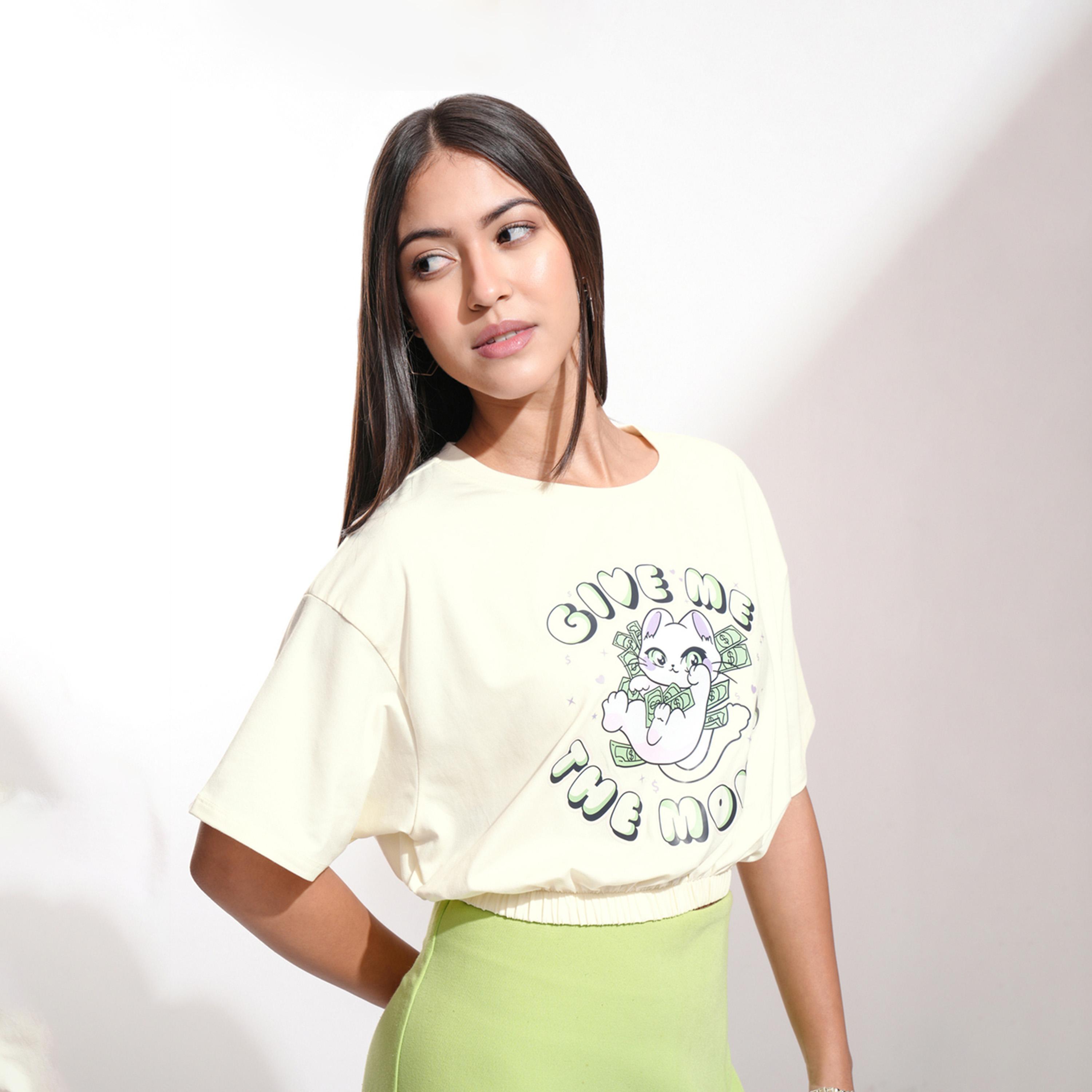 Tokyo Talkies X Styli Graphic Print Round Neck Cotton Boxy T-shirt-women-clothing-tshirts-image-3