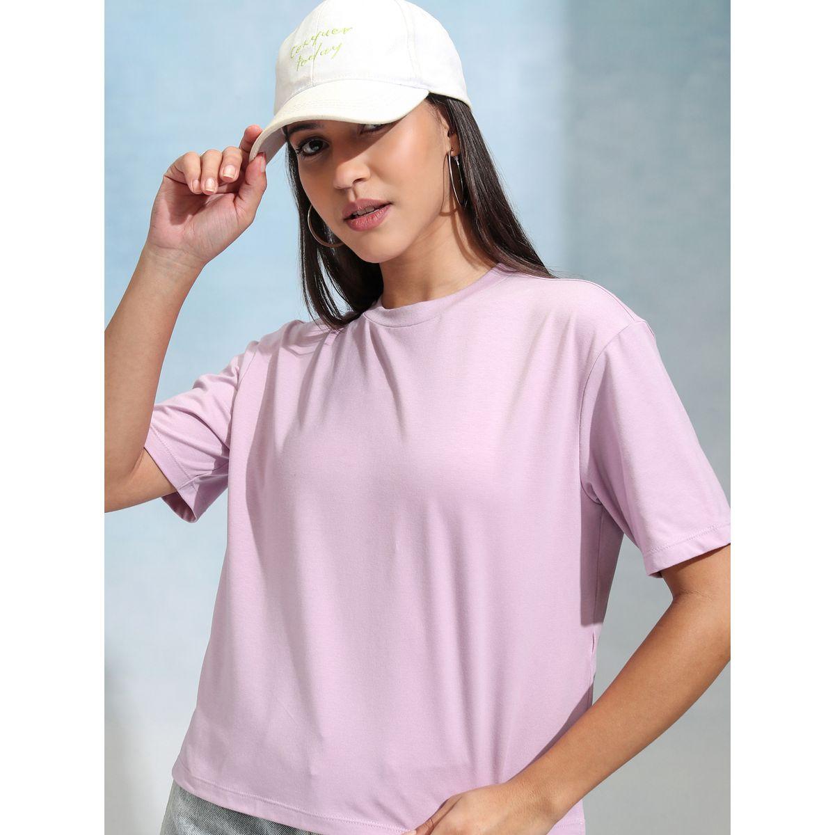 Solid Round Neck Regular Fit T-Shirt-women-clothing-tshirts-image-1